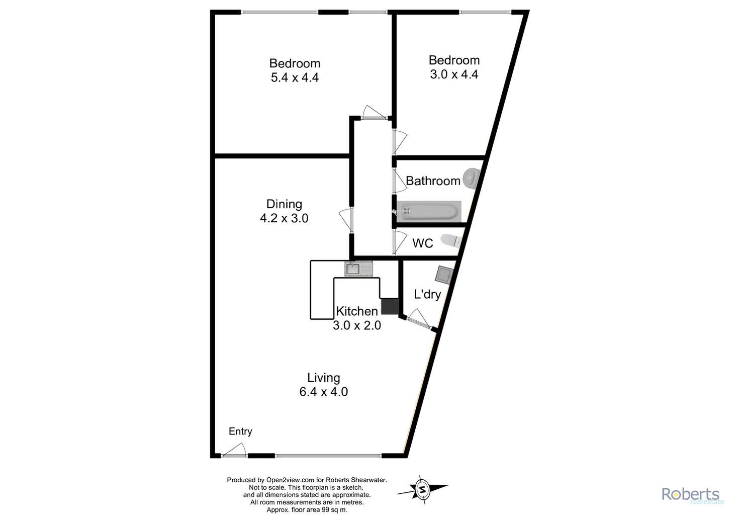 Floorplan of Homely unit listing, Unit 2/1 Fairway Crescent, Shearwater TAS 7307