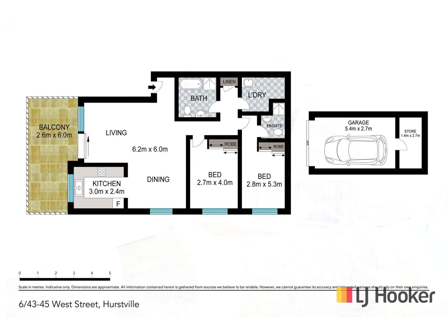 Floorplan of Homely apartment listing, 6/43-45 West Street, Hurstville NSW 2220