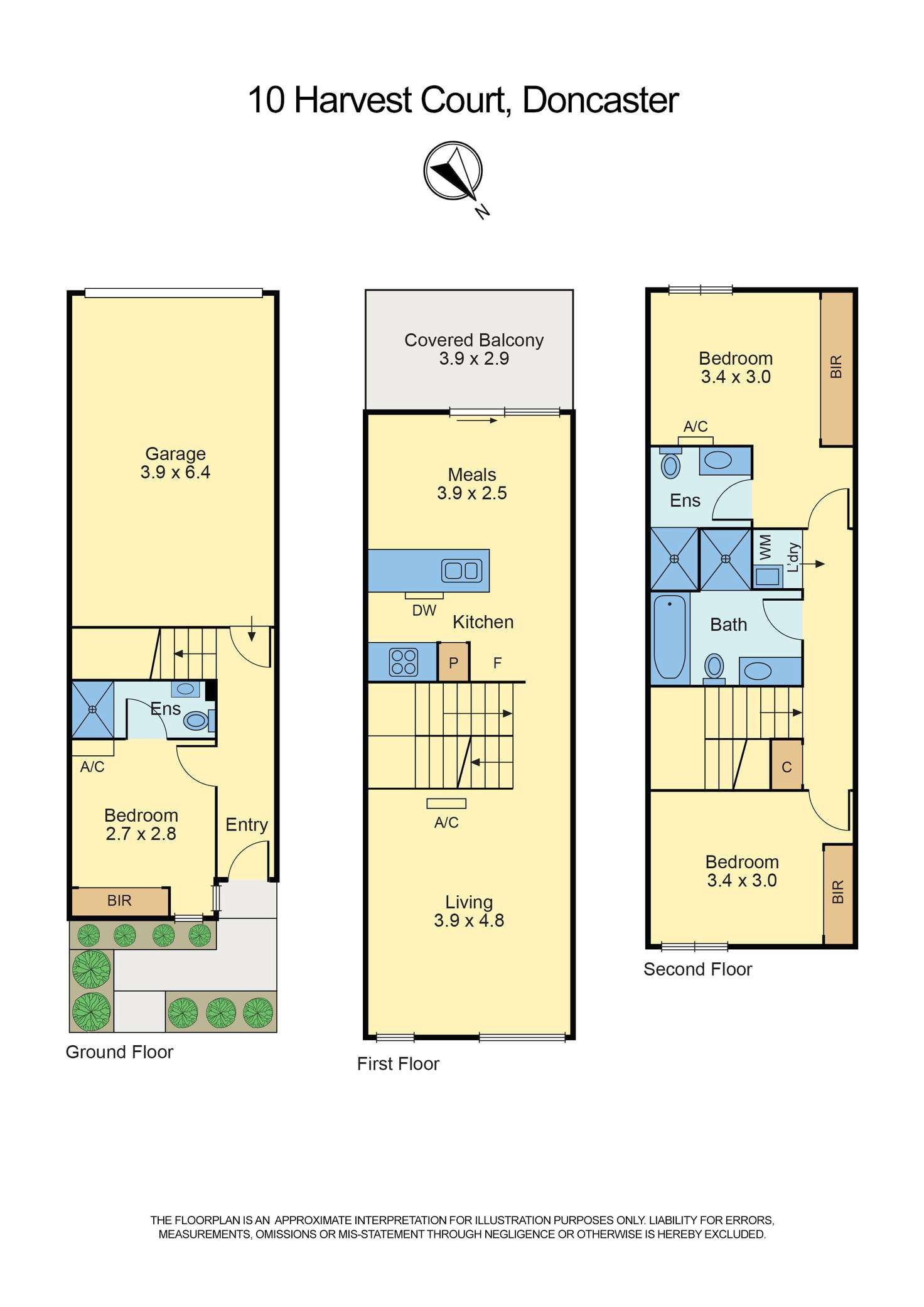 Floorplan of Homely townhouse listing, 10 Harvest Court, Doncaster VIC 3108