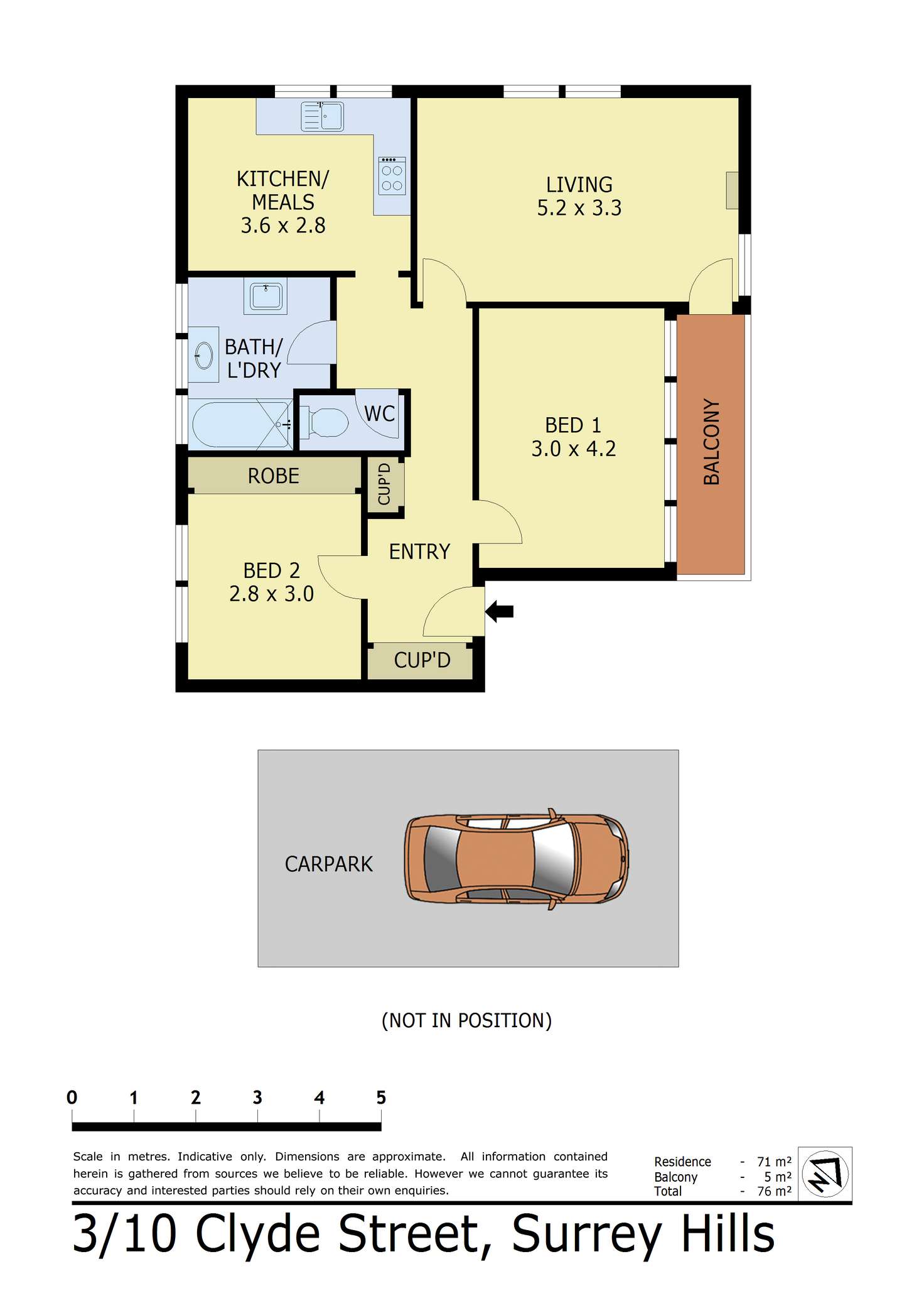 Floorplan of Homely apartment listing, 3/10 Clyde Street, Surrey Hills VIC 3127