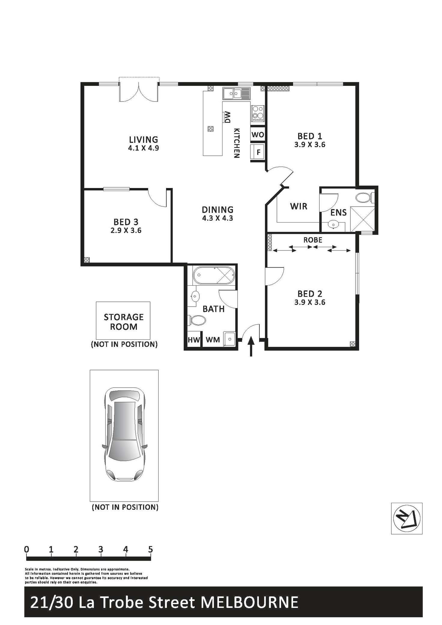 Floorplan of Homely apartment listing, 21/30 La Trobe Street, Melbourne VIC 3000