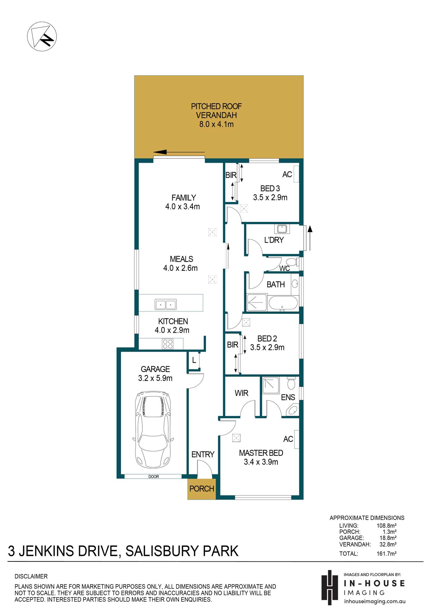 Floorplan of Homely house listing, 3 Jenkins Drive, Salisbury Park SA 5109