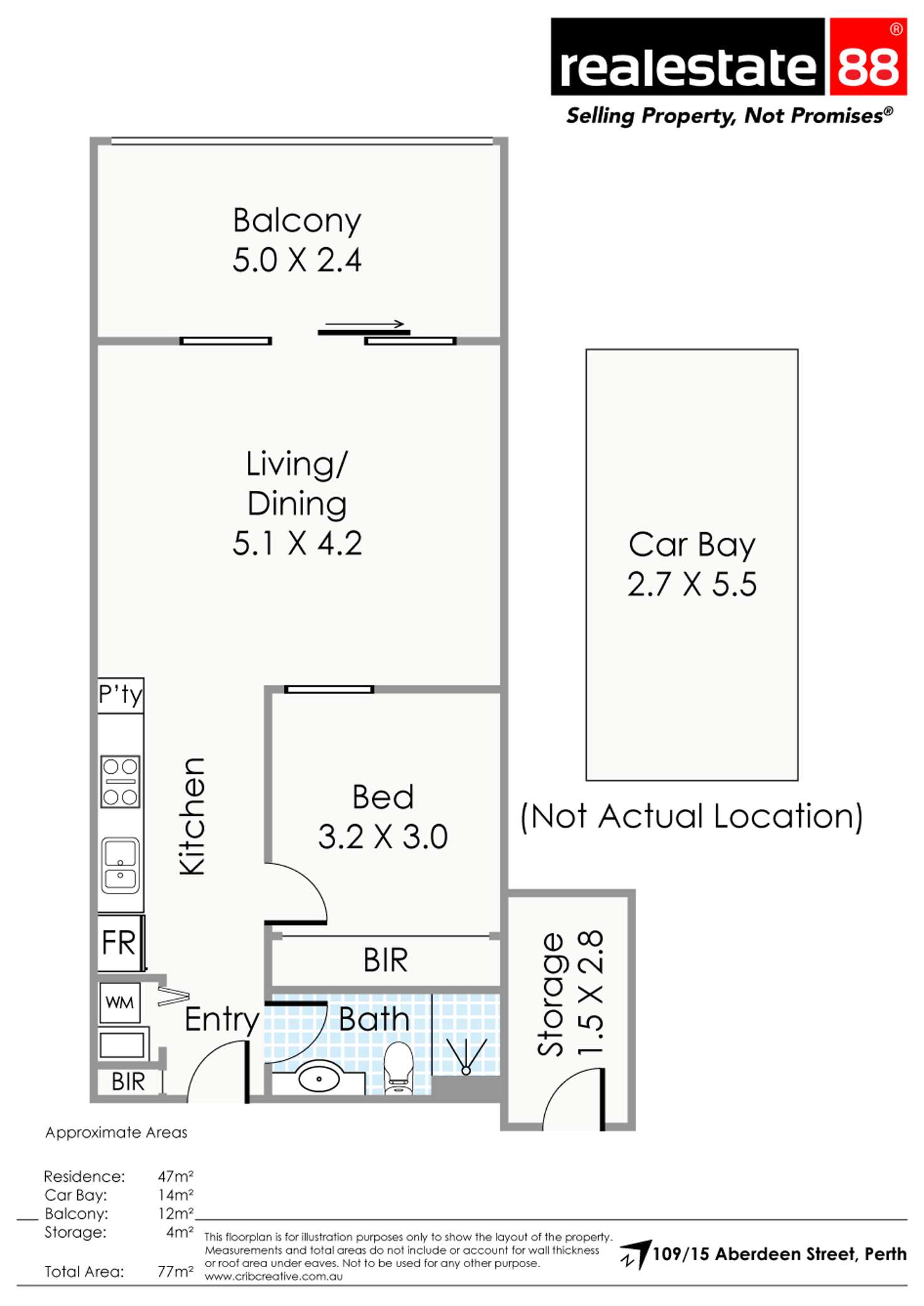 Floorplan of Homely apartment listing, 109/15 Aberdeen Street, Perth WA 6000