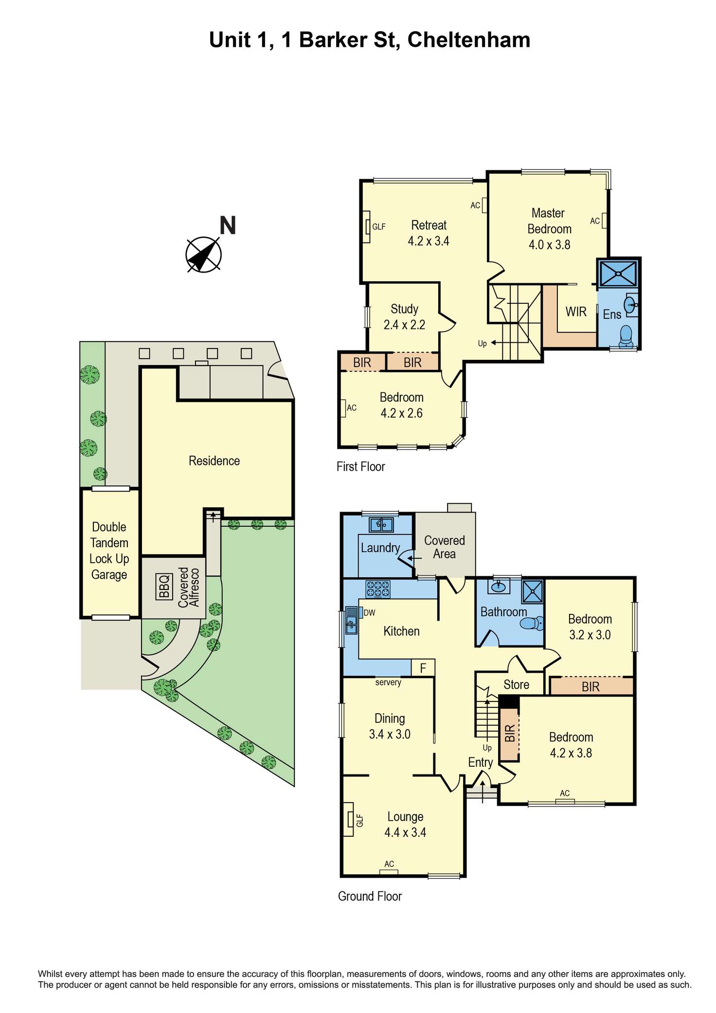 Floorplan of Homely townhouse listing, 1/1 Barker Street, Cheltenham VIC 3192