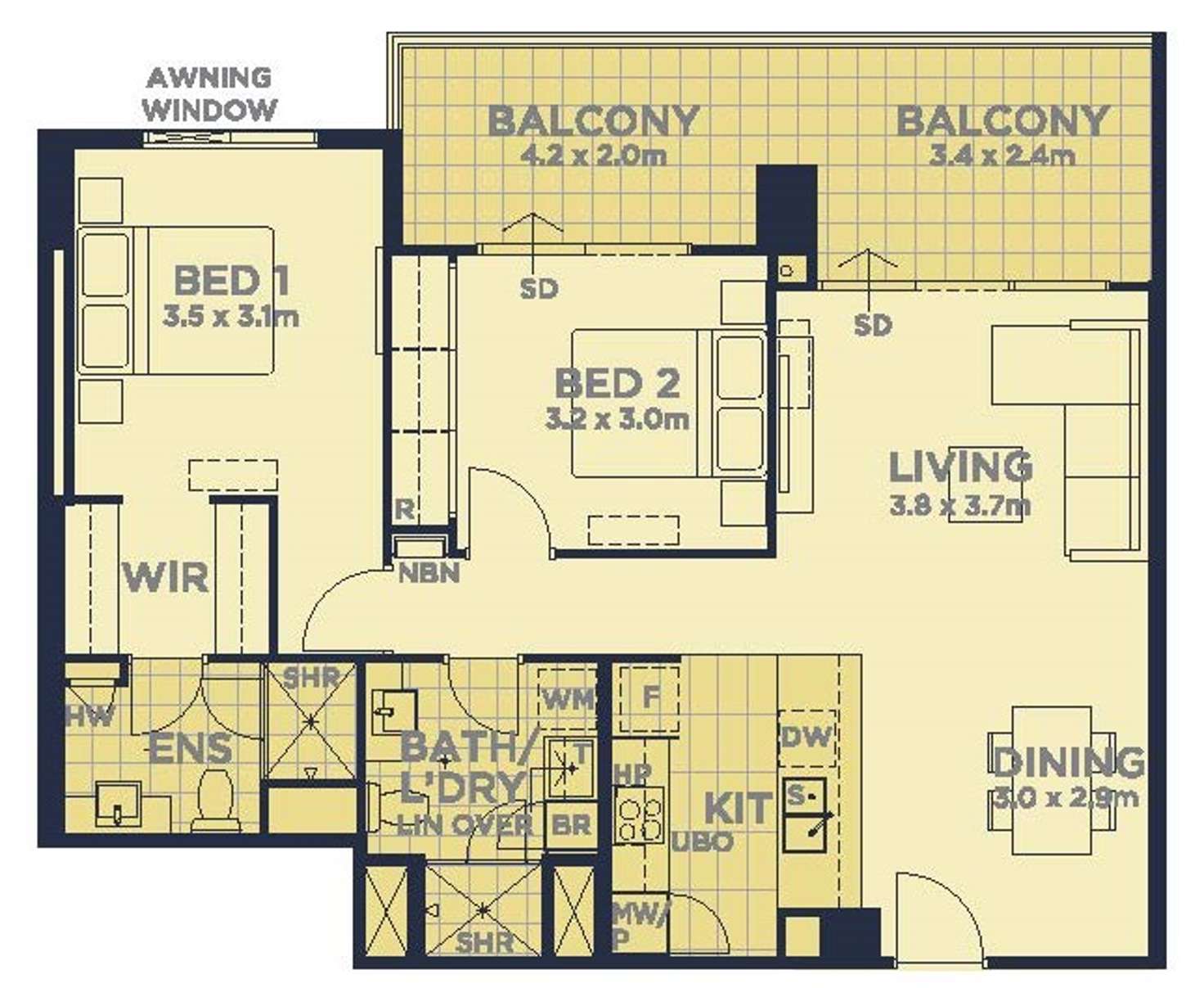 Floorplan of Homely apartment listing, 3007/63 Adelaide Terrace, East Perth WA 6004