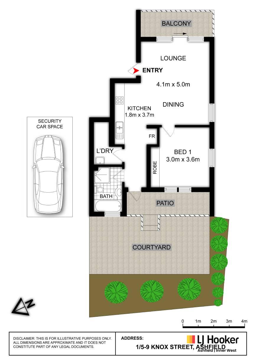Floorplan of Homely unit listing, 1/5 Knox Street, Ashfield NSW 2131
