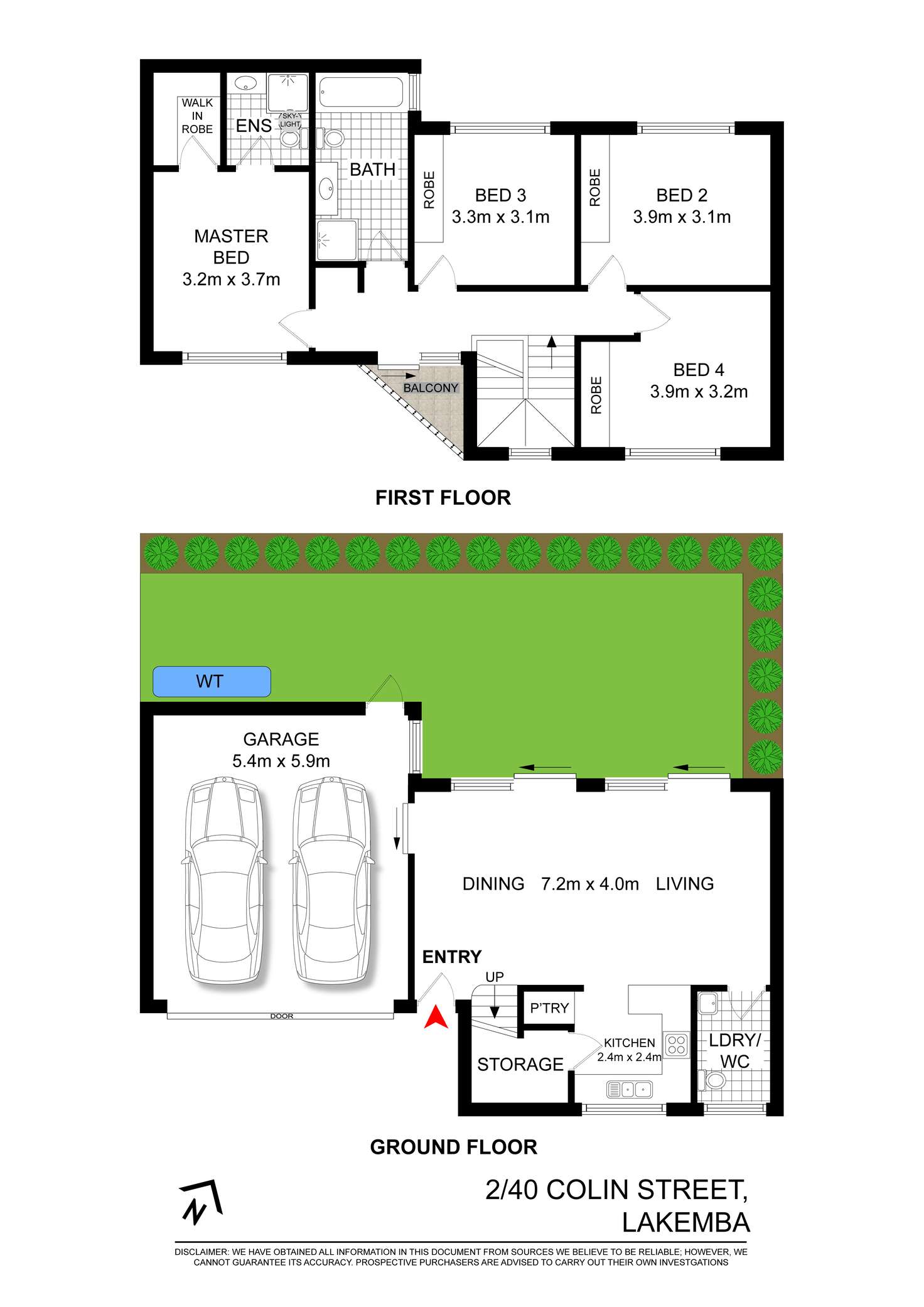 Floorplan of Homely townhouse listing, 2/40 Colin Street, Lakemba NSW 2195