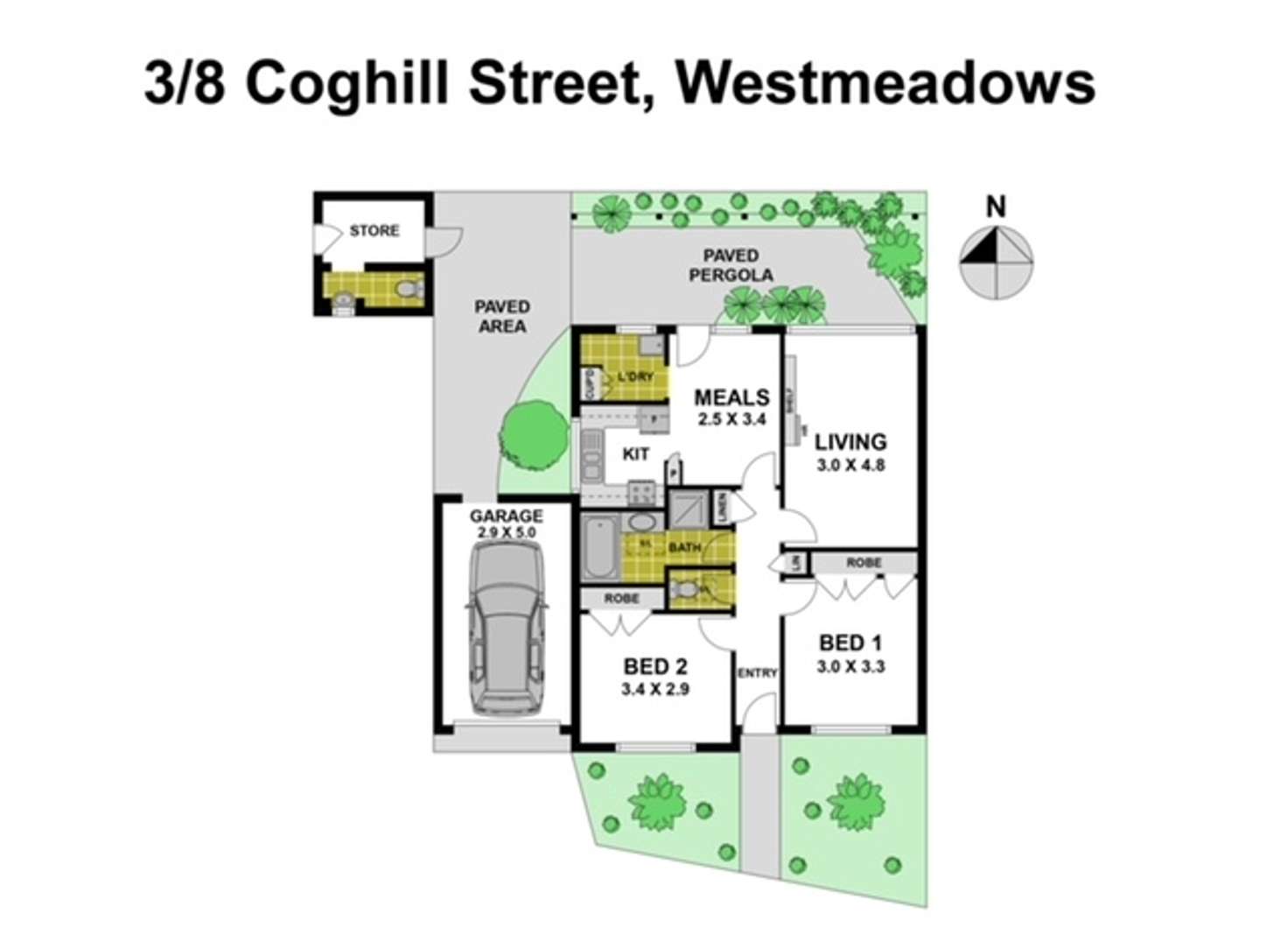 Floorplan of Homely unit listing, 3/8 Coghill Street, Westmeadows VIC 3049