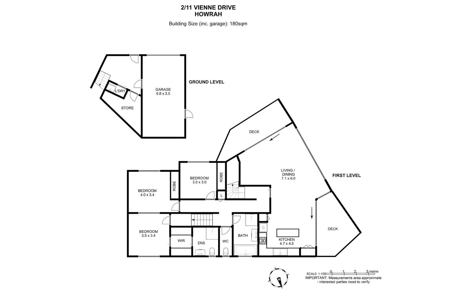 Floorplan of Homely unit listing, 2/11 Vienne Drive, Howrah TAS 7018