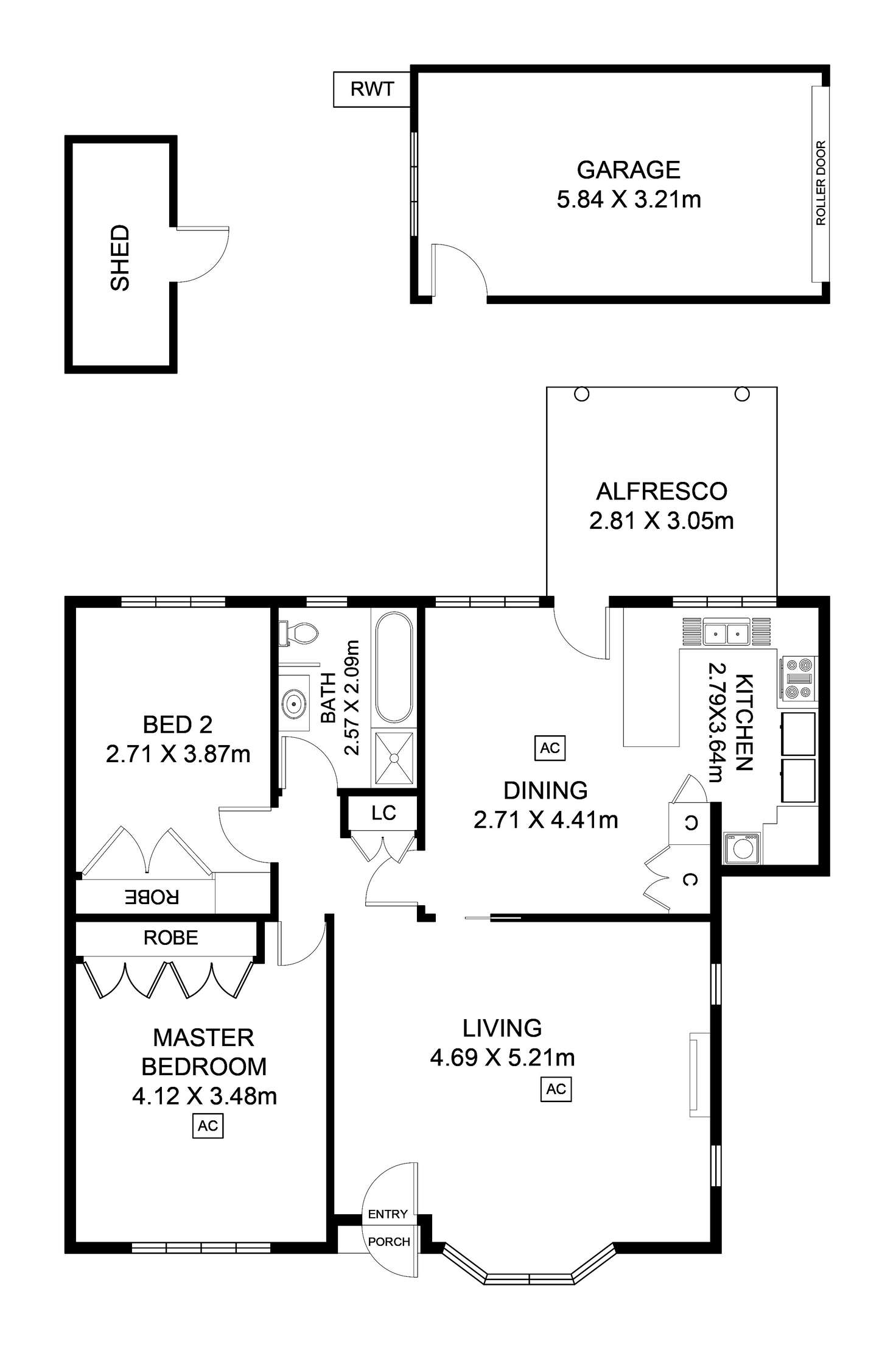 Floorplan of Homely unit listing, 1/11 West Terrace, Beaumont SA 5066