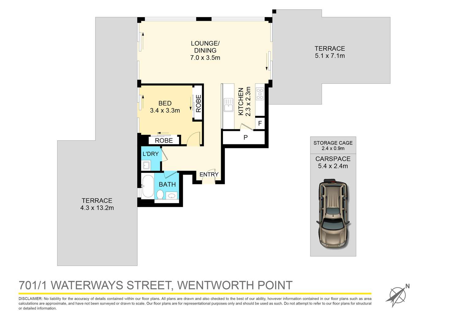 Floorplan of Homely apartment listing, 701/1 Waterways Street, Wentworth Point NSW 2127