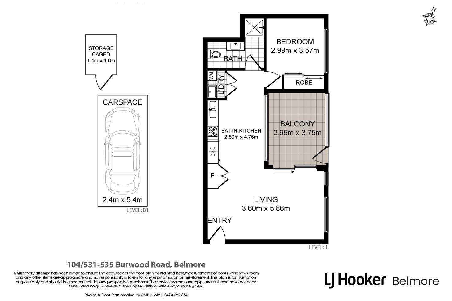 Floorplan of Homely apartment listing, 104/531-535 Burwood Road, Belmore NSW 2192