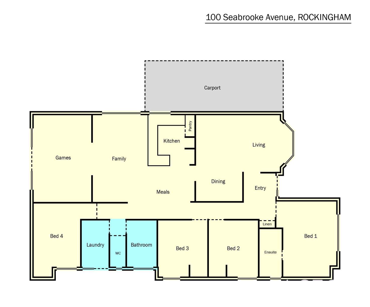 Floorplan of Homely house listing, 100 Seabrooke Avenue, Rockingham WA 6168