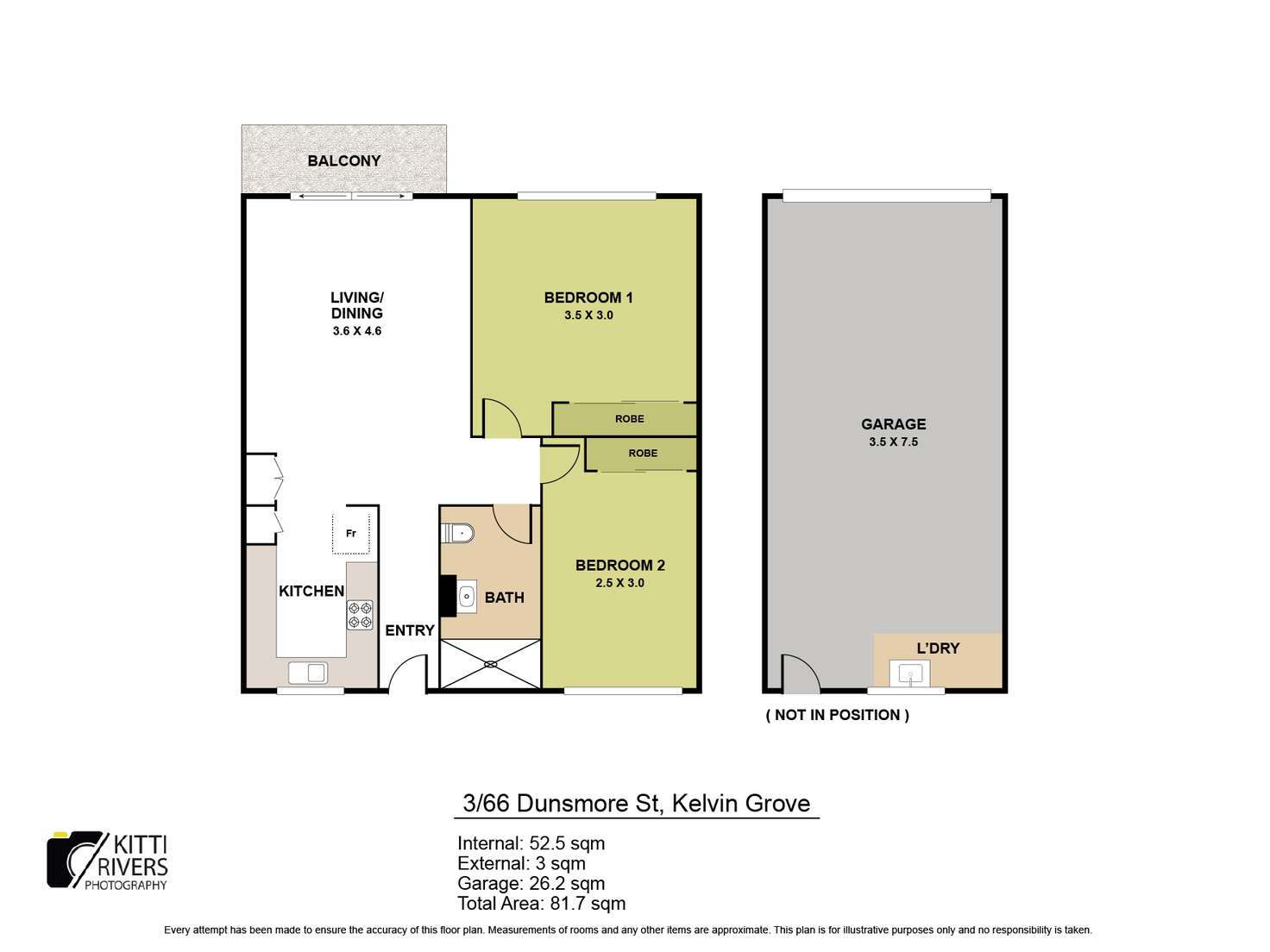 Floorplan of Homely unit listing, 3/66 Dunsmore Street, Kelvin Grove QLD 4059