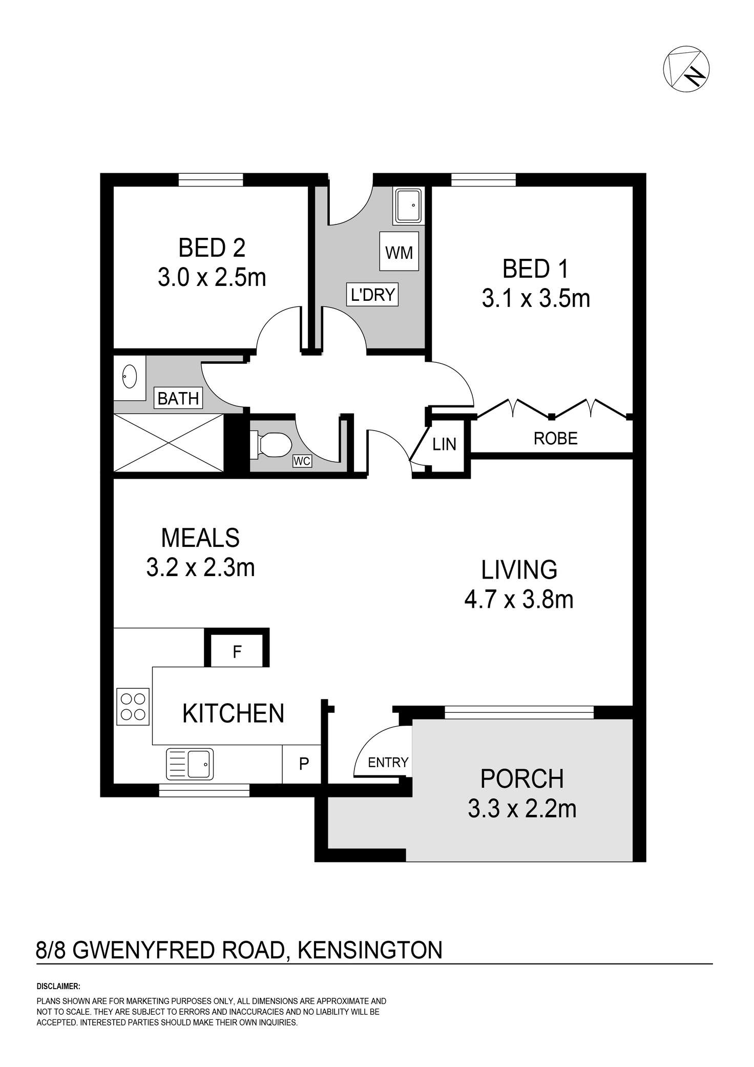 Floorplan of Homely unit listing, 8/8 Gwenyfred Road, Kensington WA 6151