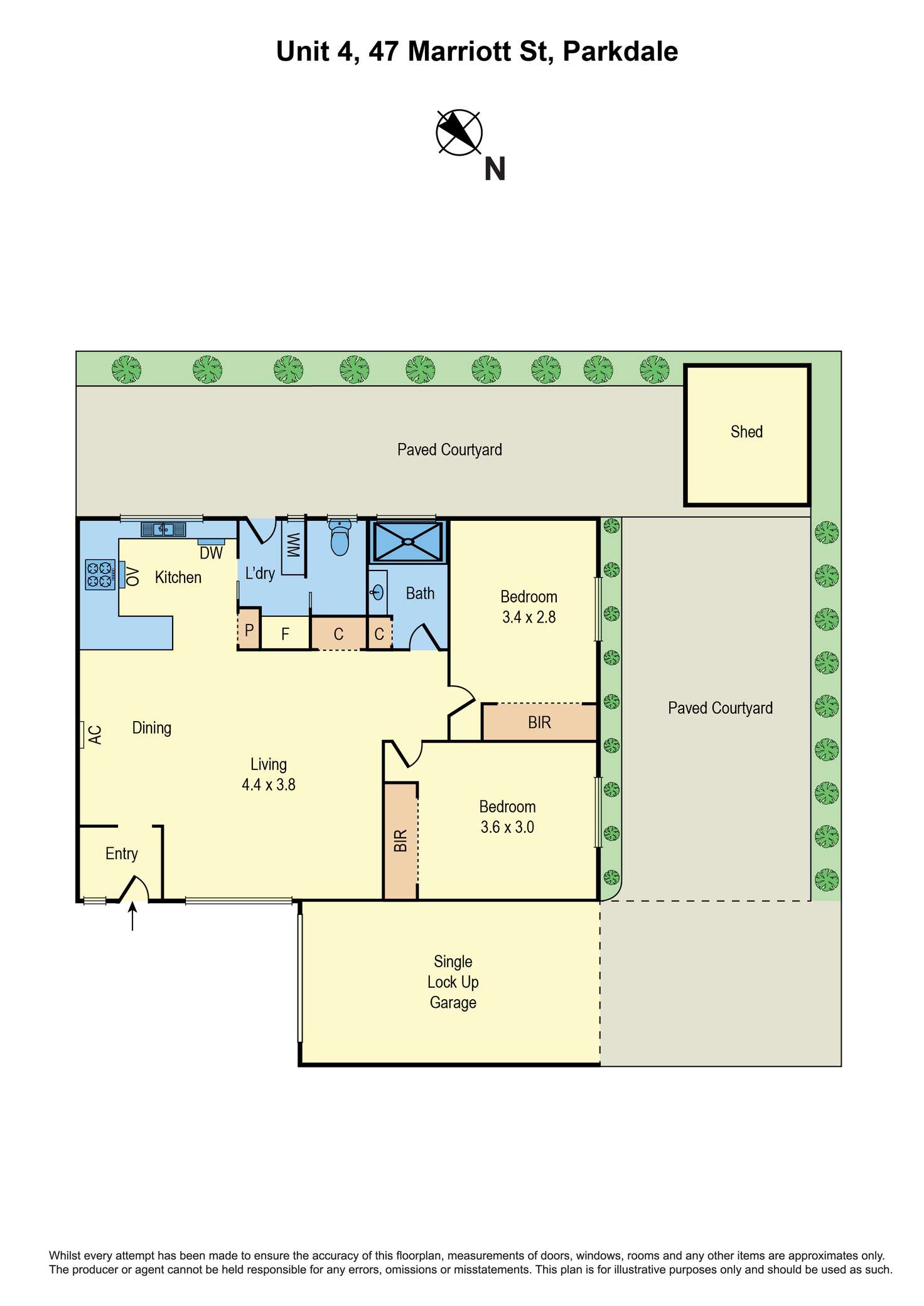 Floorplan of Homely unit listing, 4/47 Marriott Street, Parkdale VIC 3195