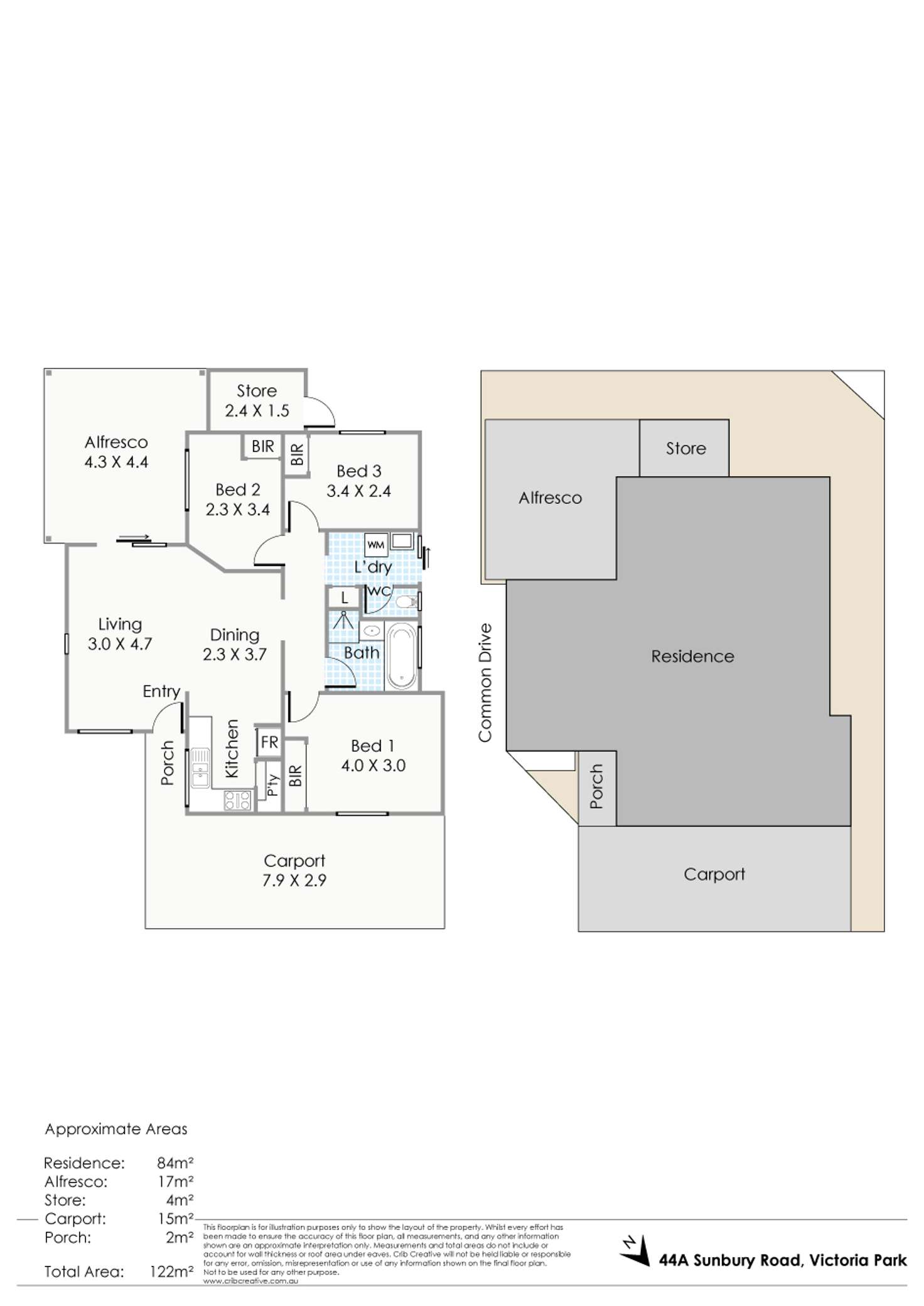 Floorplan of Homely villa listing, 44a Sunbury Road, Victoria Park WA 6100