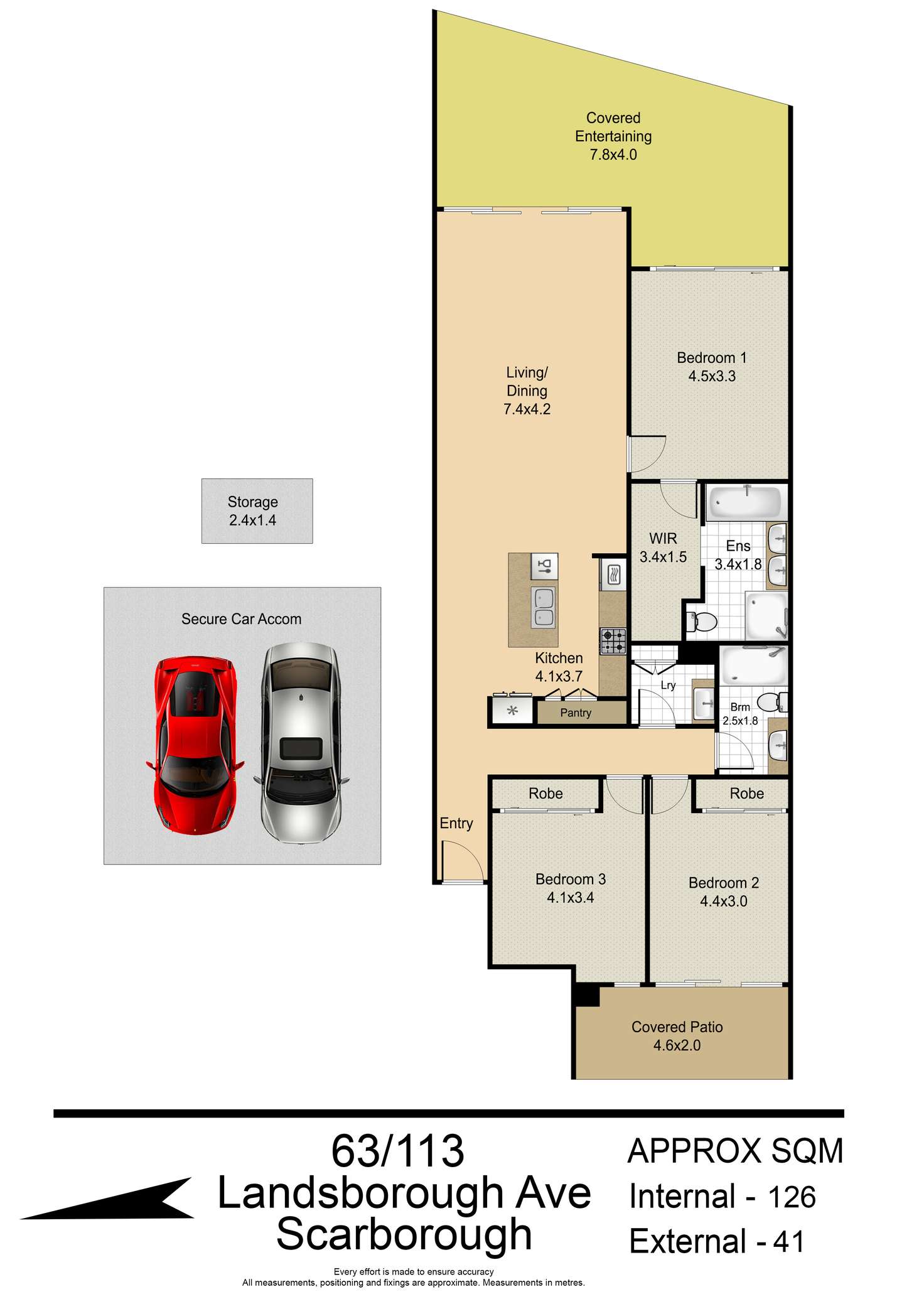 Floorplan of Homely apartment listing, 63/113 Landsborough Avenue, Scarborough QLD 4020