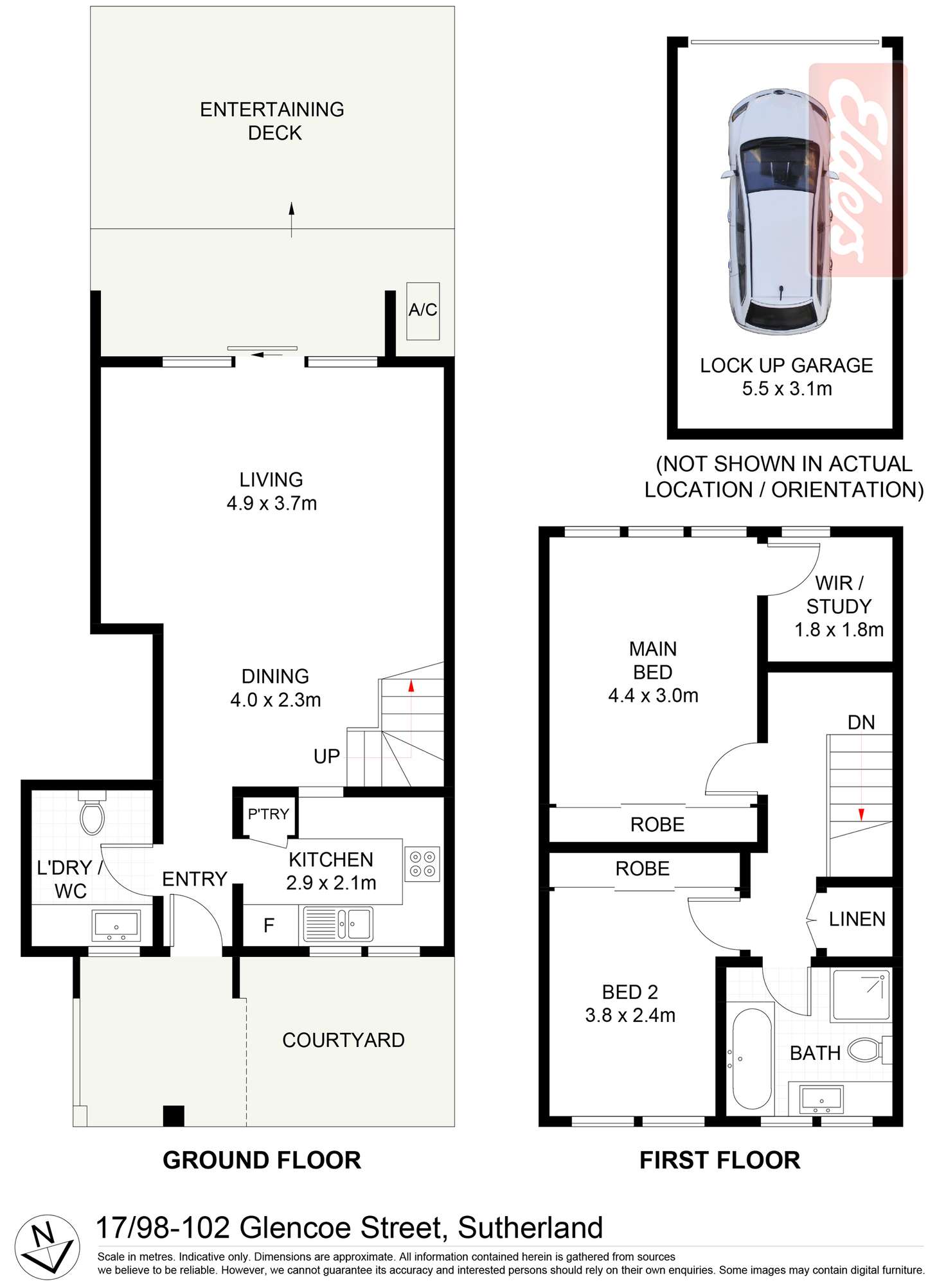 Floorplan of Homely townhouse listing, 17/98 Glencoe Street, Sutherland NSW 2232