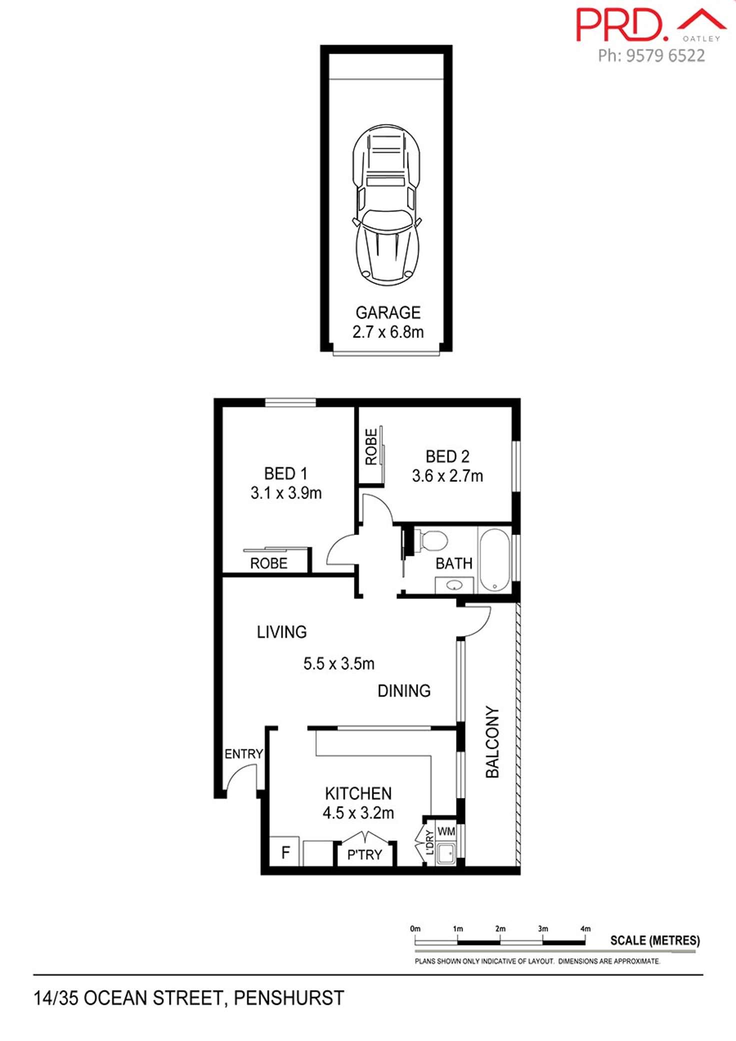 Floorplan of Homely unit listing, 14/35 Ocean Street, Penshurst NSW 2222