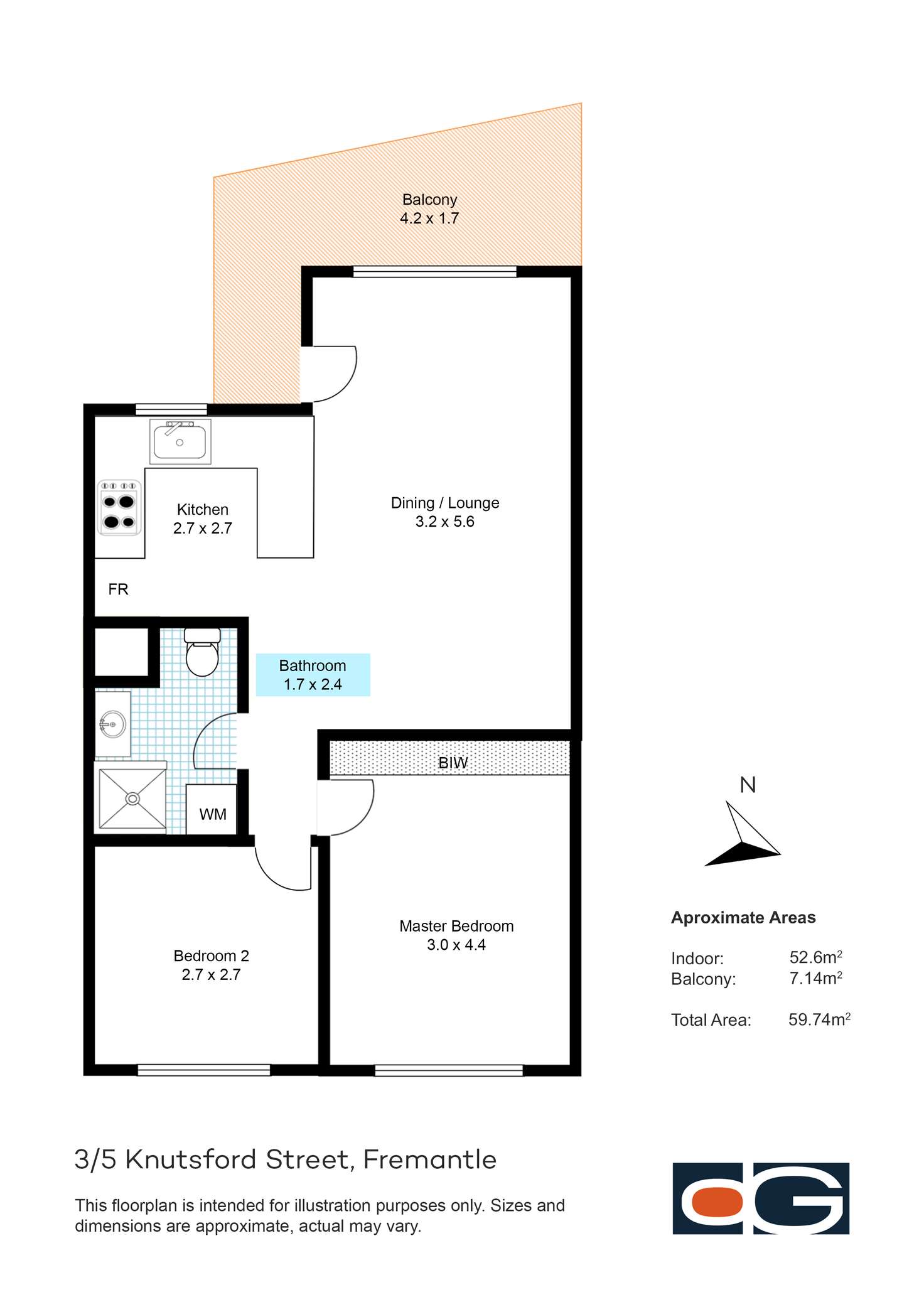 Floorplan of Homely apartment listing, 3/5 Knutsford Street, Fremantle WA 6160
