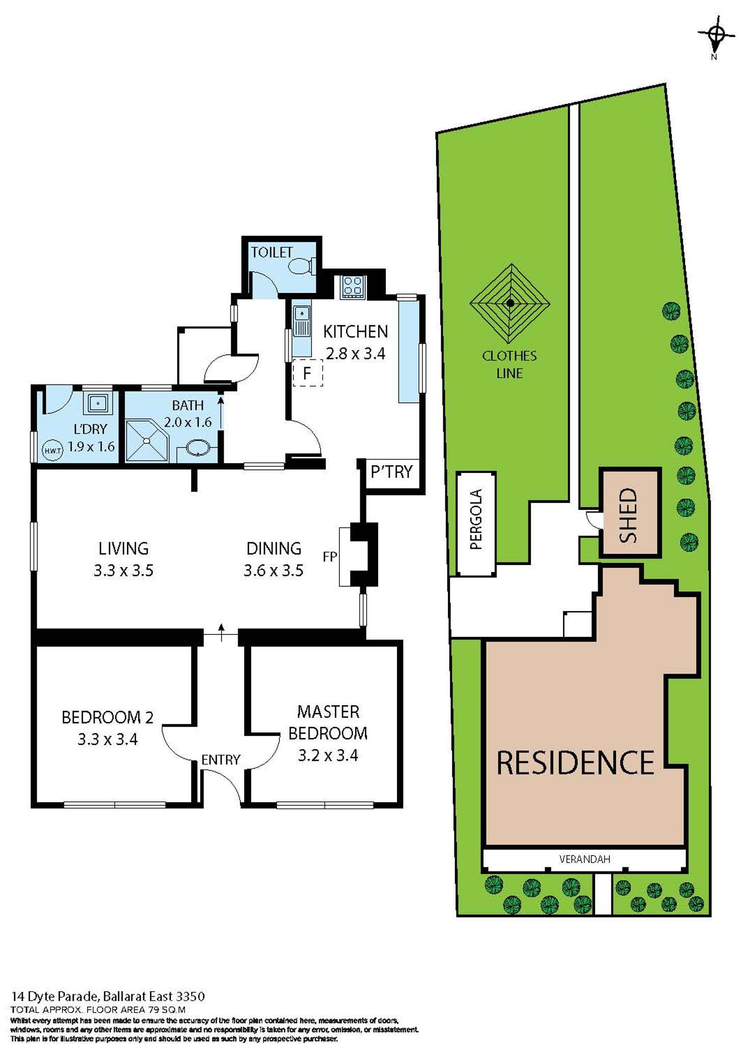Floorplan of Homely house listing, 14 Dyte Parade, Ballarat East VIC 3350