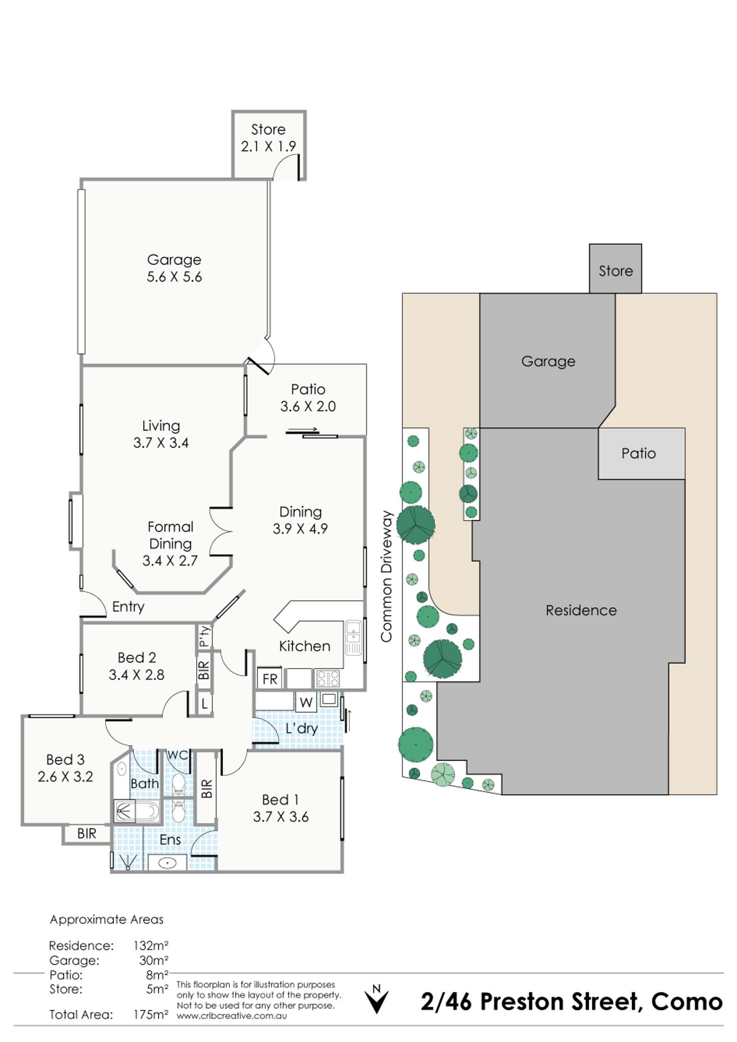 Floorplan of Homely villa listing, 2/46 Preston Street, Como WA 6152