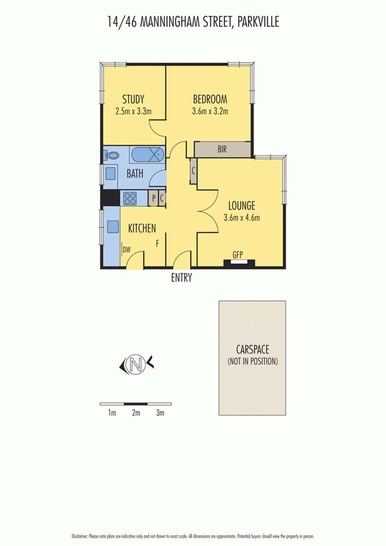 Floorplan of Homely apartment listing, 14/46 Manningham Street, Parkville VIC 3052
