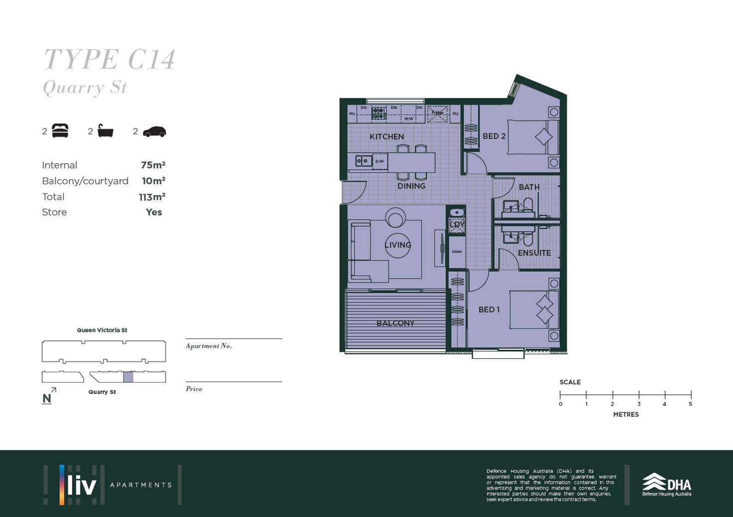Floorplan of Homely apartment listing, 161/34 Quarry Street, Fremantle WA 6160