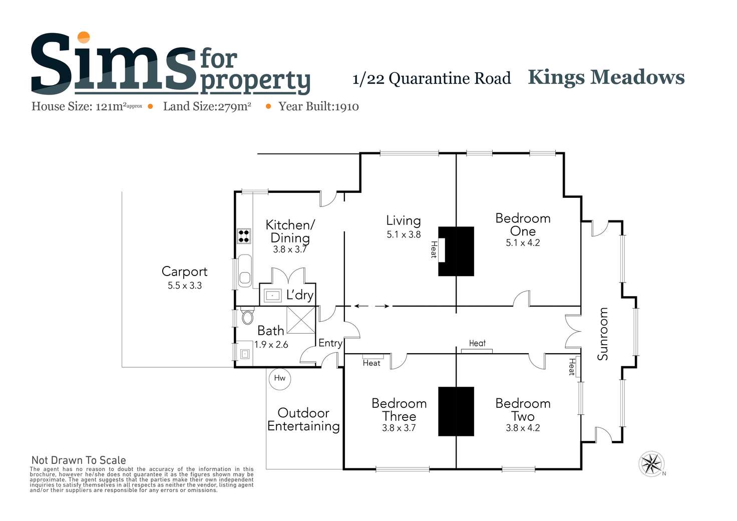 Floorplan of Homely house listing, 1/22 Quarantine Road, Kings Meadows TAS 7249