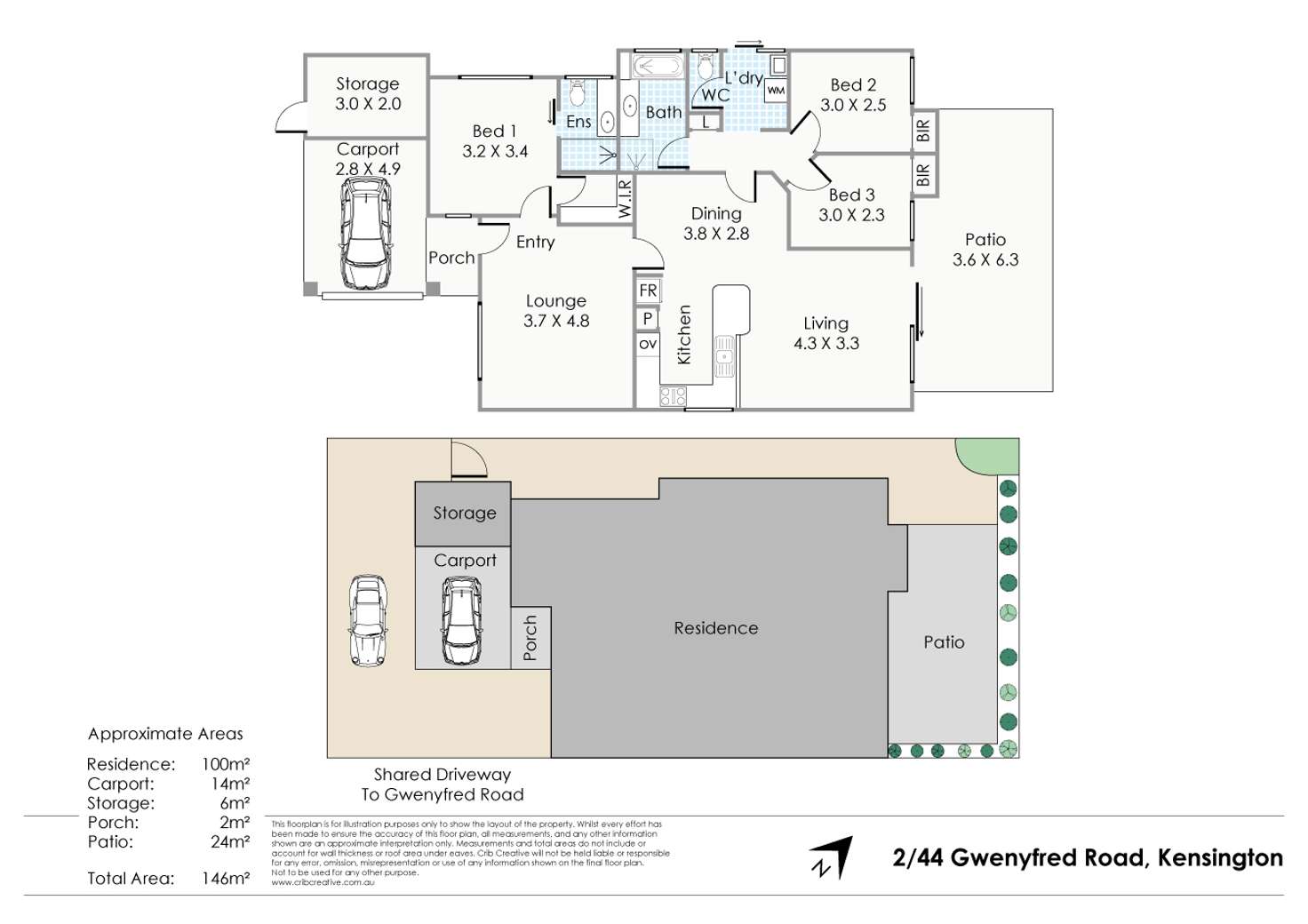 Floorplan of Homely house listing, 2/44 Gwenyfred Road, Kensington WA 6151