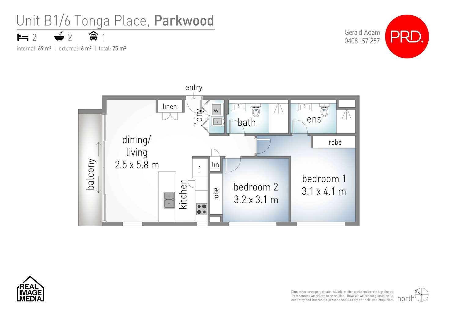 Floorplan of Homely apartment listing, 705/6 Tonga Place, Southport QLD 4215