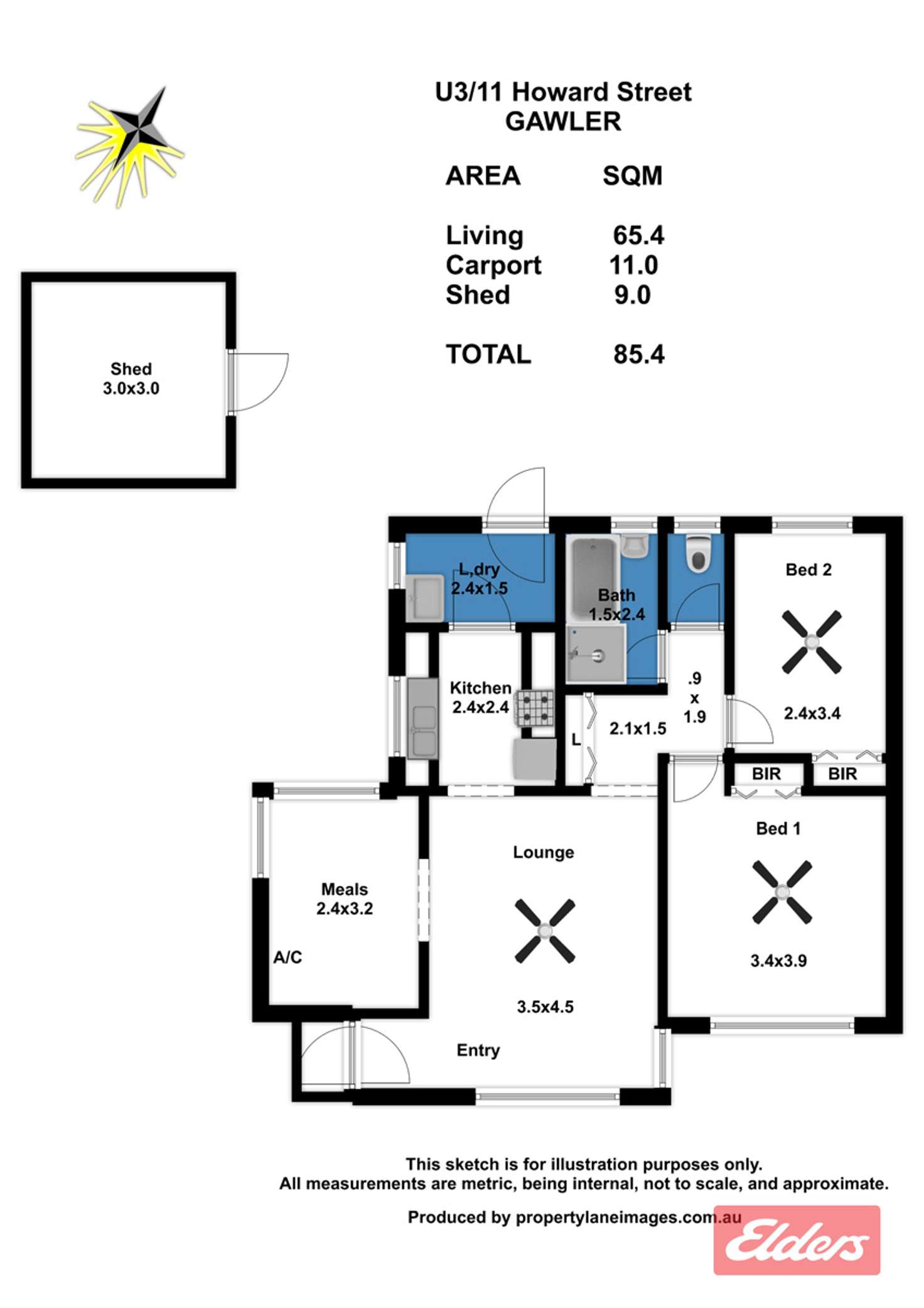 Floorplan of Homely house listing, 3/11 Howard Street, Gawler SA 5118