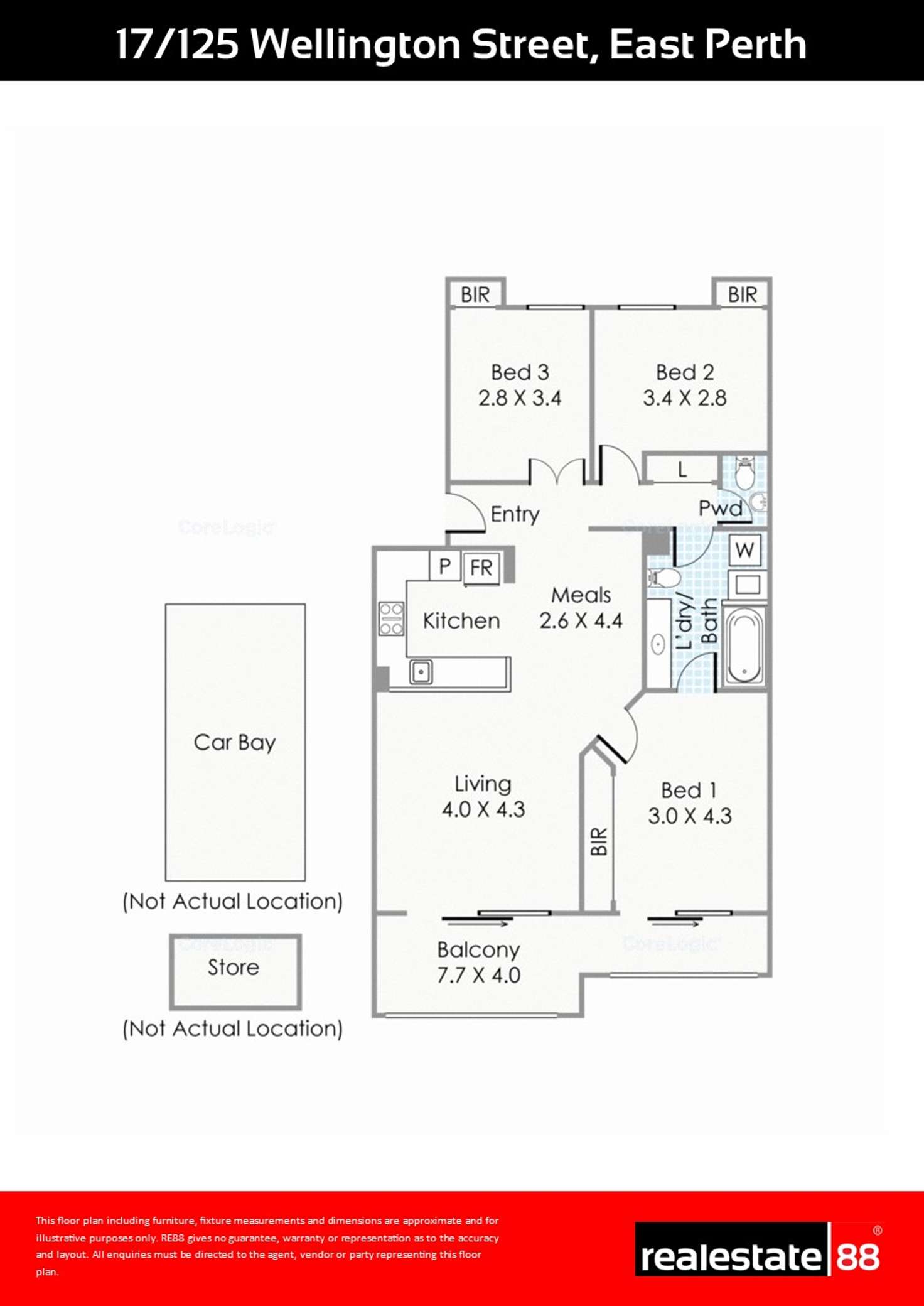Floorplan of Homely apartment listing, 17/125 Wellington Street, East Perth WA 6004
