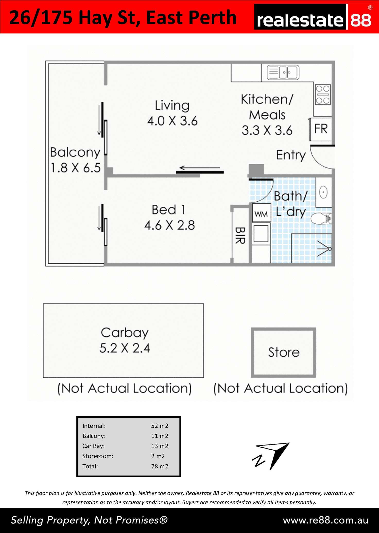 Floorplan of Homely apartment listing, 26/175 Hay Street, East Perth WA 6004