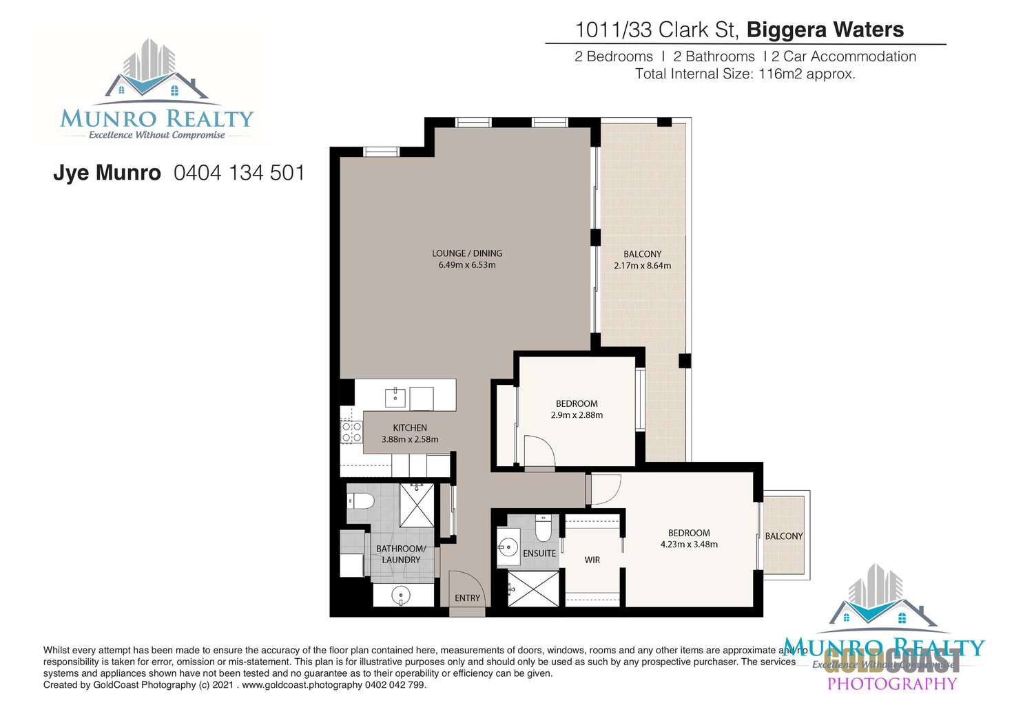 Floorplan of Homely apartment listing, 1011/33 Clark Street, Biggera Waters QLD 4216