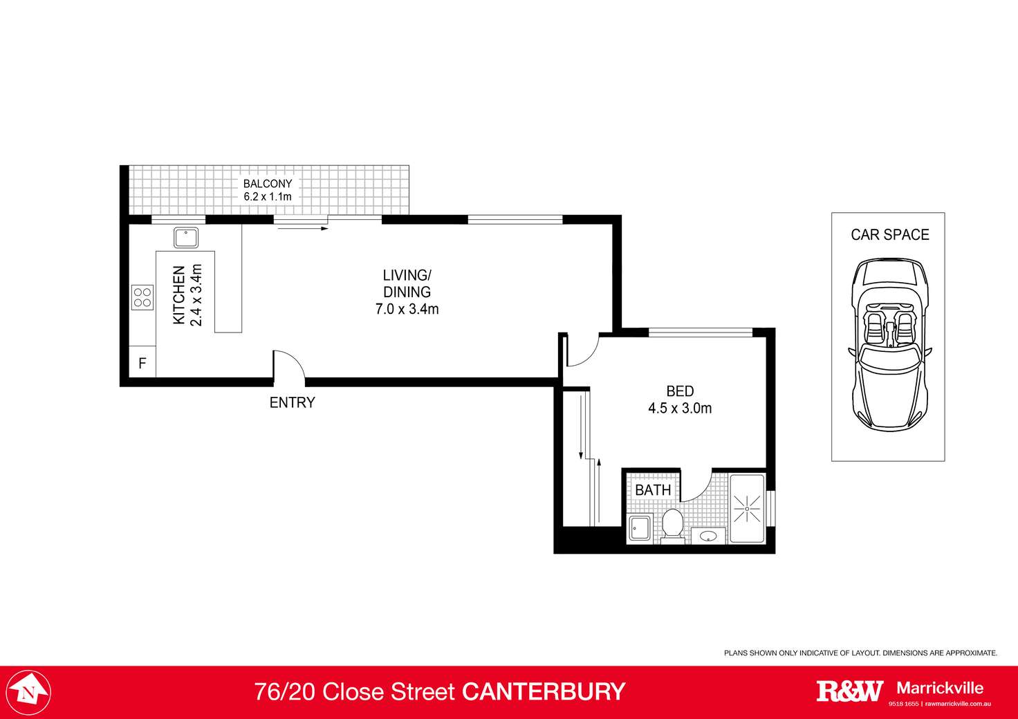 Floorplan of Homely apartment listing, 76/20 Close Street, Canterbury NSW 2193