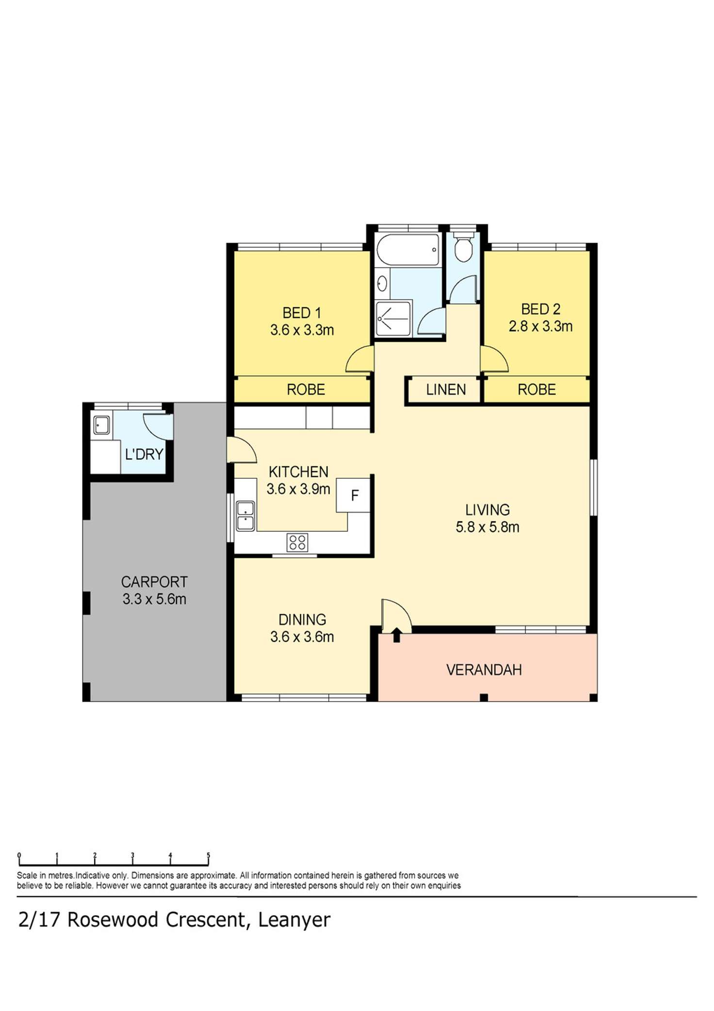 Floorplan of Homely unit listing, 2/17 Rosewood Crescent, Leanyer NT 812