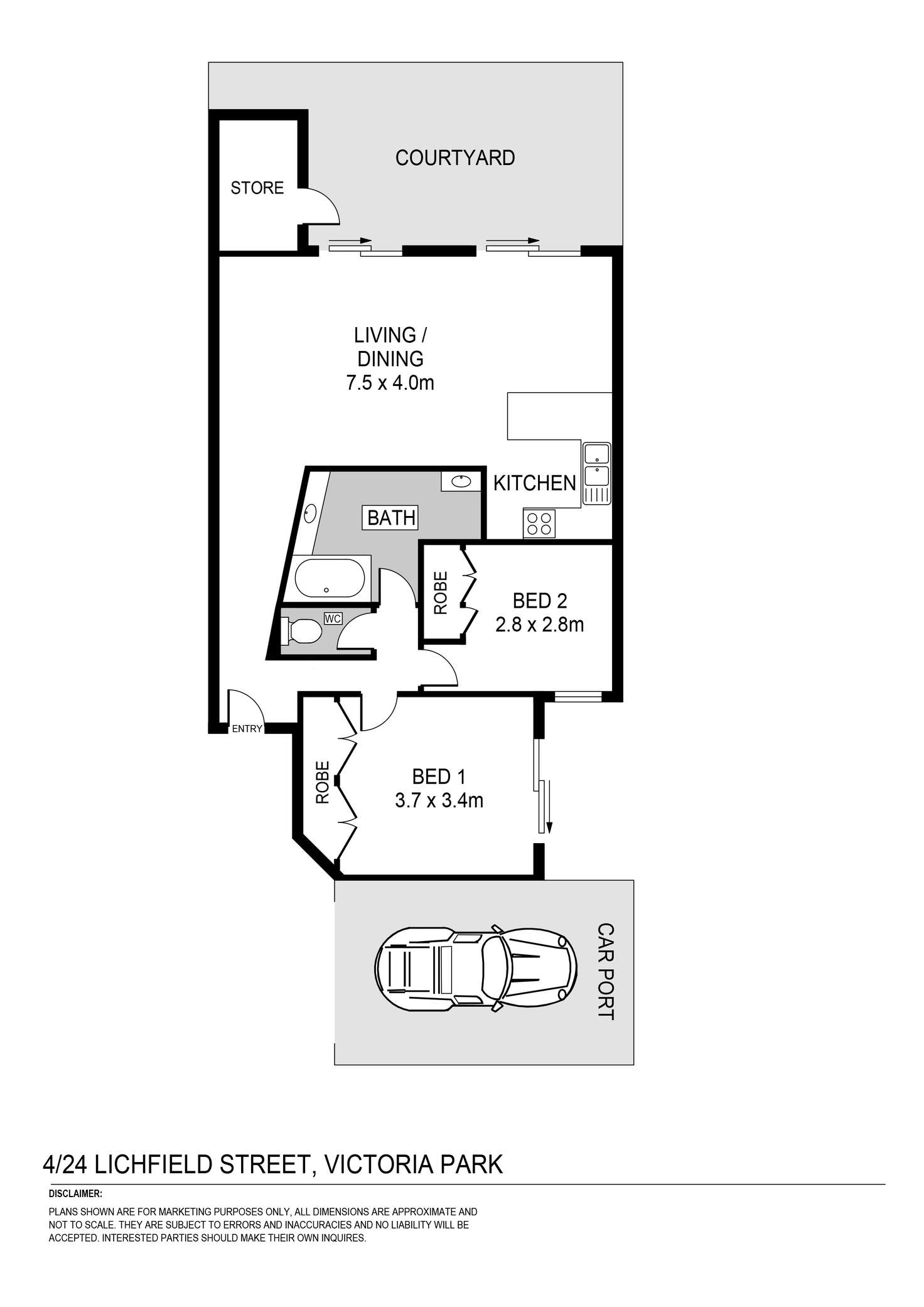 Floorplan of Homely villa listing, 4/24 Lichfield Street, Victoria Park WA 6100