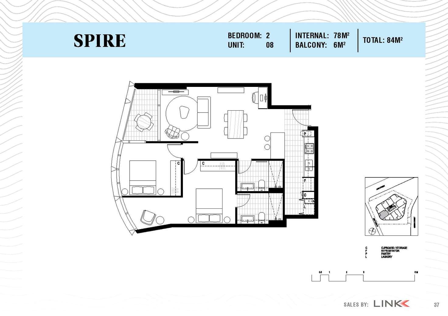 Floorplan of Homely apartment listing, 3008/550 Queen Street, Brisbane City QLD 4000