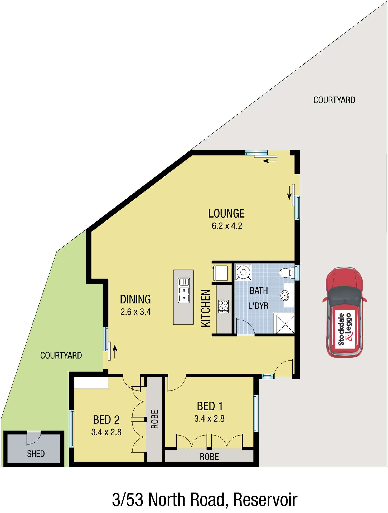 Floorplan of Homely unit listing, 3/53 North Road, Reservoir VIC 3073