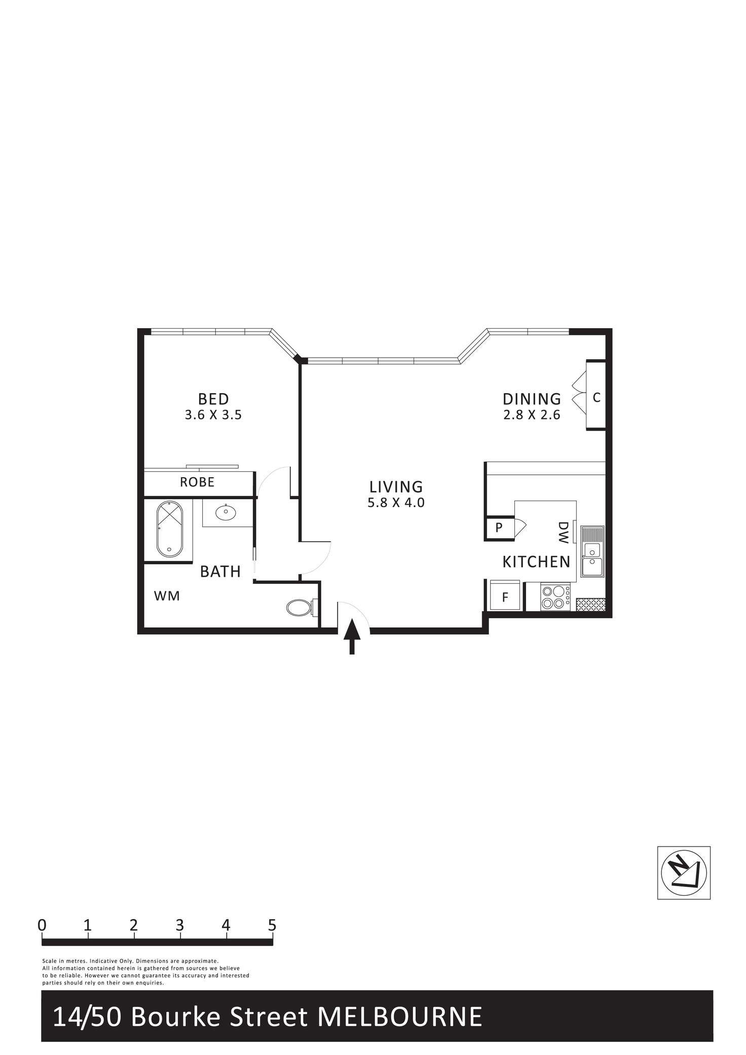 Floorplan of Homely apartment listing, 14/50 Bourke Street, Melbourne VIC 3000