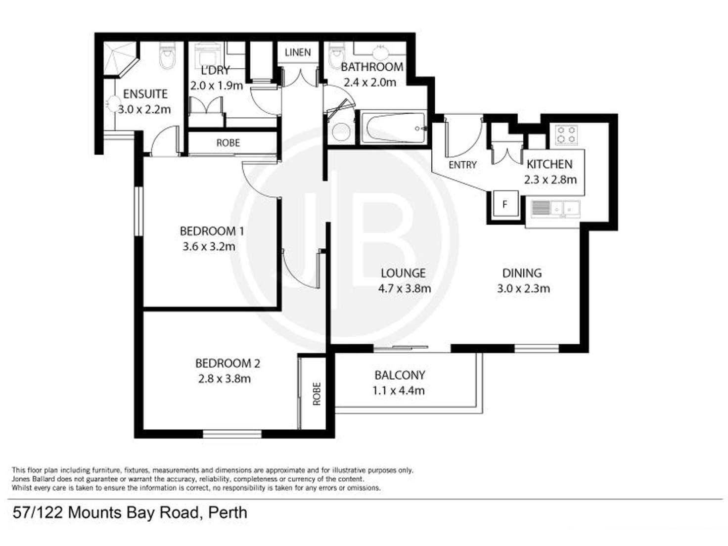Floorplan of Homely apartment listing, 57/122 Mounts Bay Road, Perth WA 6000