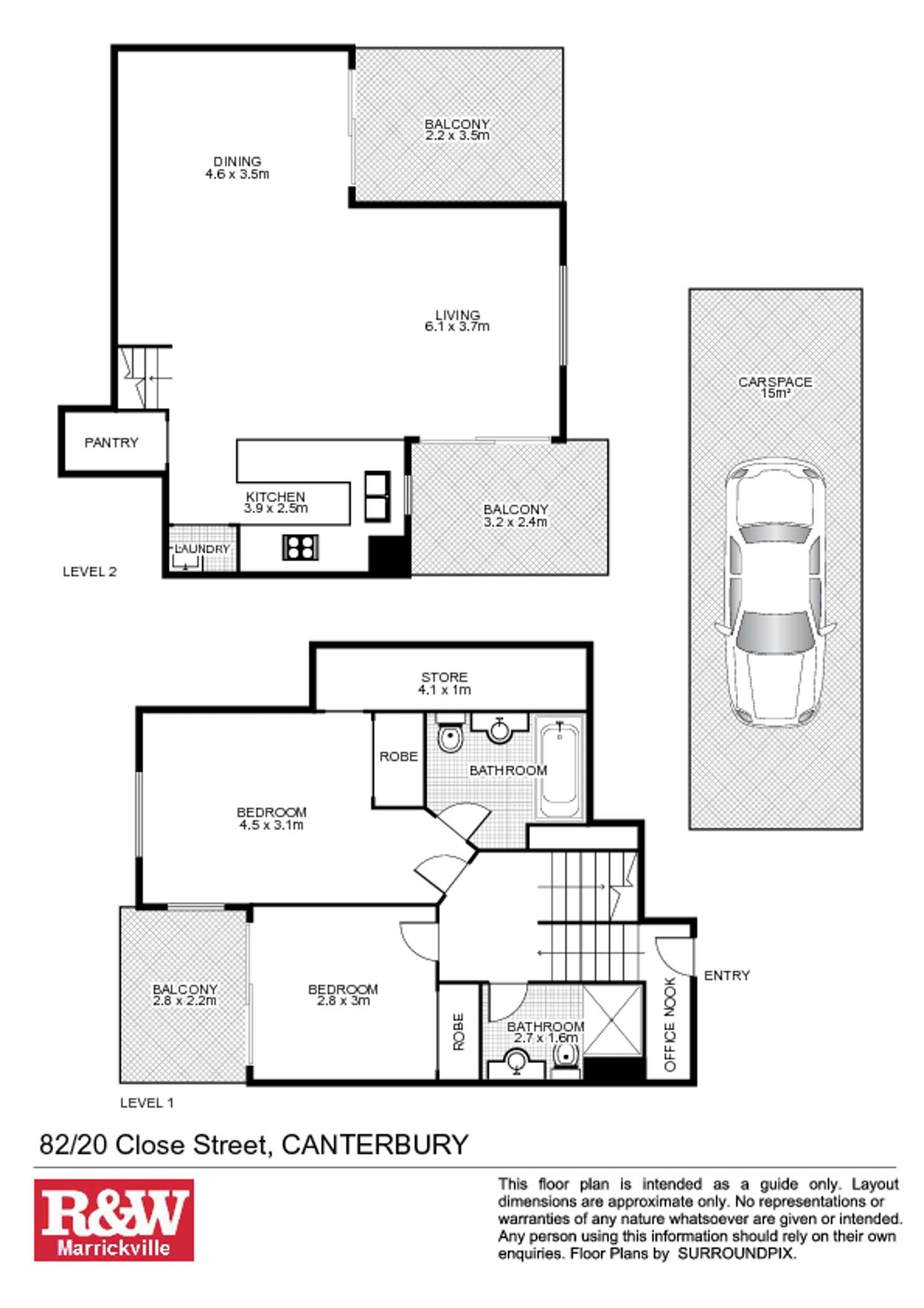 Floorplan of Homely unit listing, 82/20 Close Street, Canterbury NSW 2193