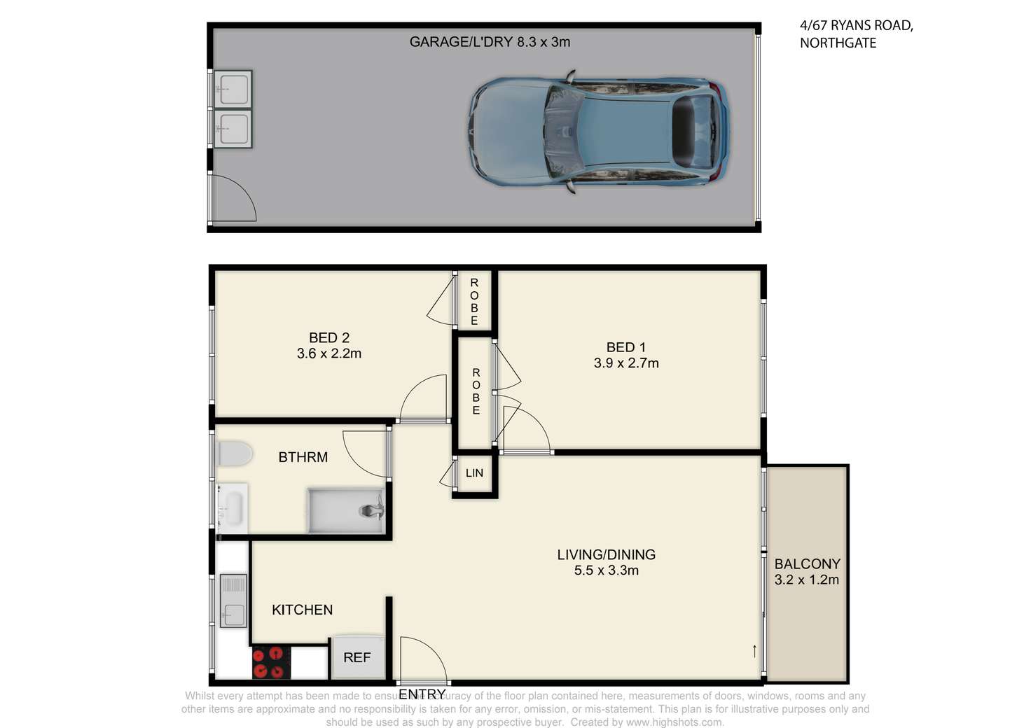 Floorplan of Homely apartment listing, 4/67 Ryans Road, Northgate QLD 4013