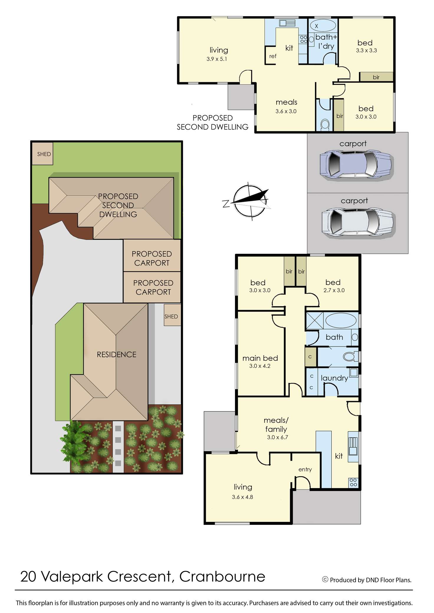 Floorplan of Homely house listing, 20 Valepark Crescent, Cranbourne VIC 3977