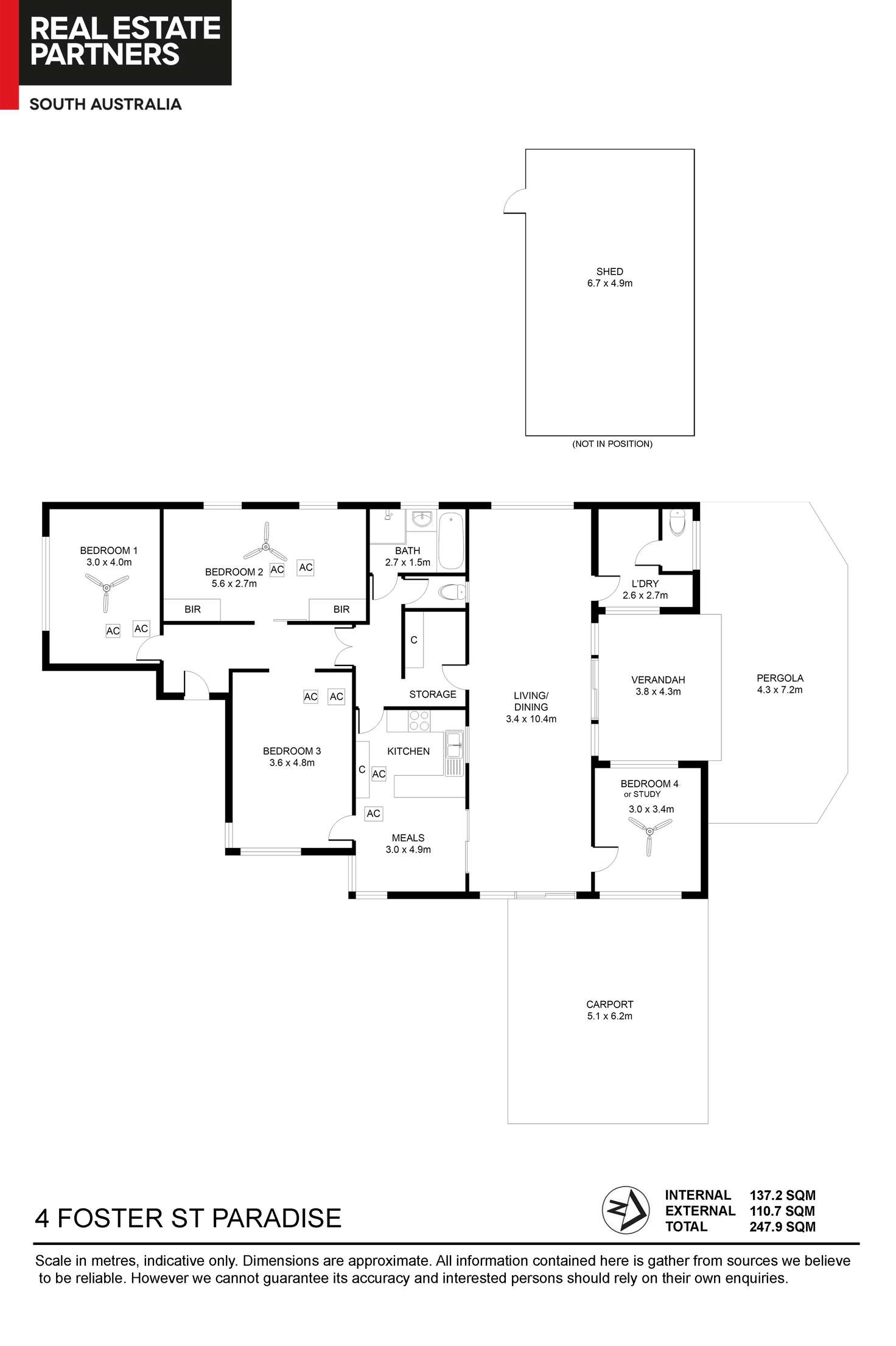 Floorplan of Homely house listing, 4 Foster Avenue, Paradise SA 5075