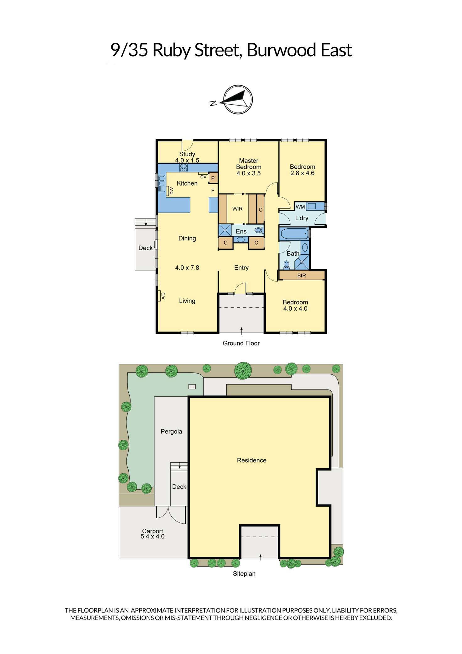 Floorplan of Homely unit listing, 9/35 Ruby Street, Burwood East VIC 3151