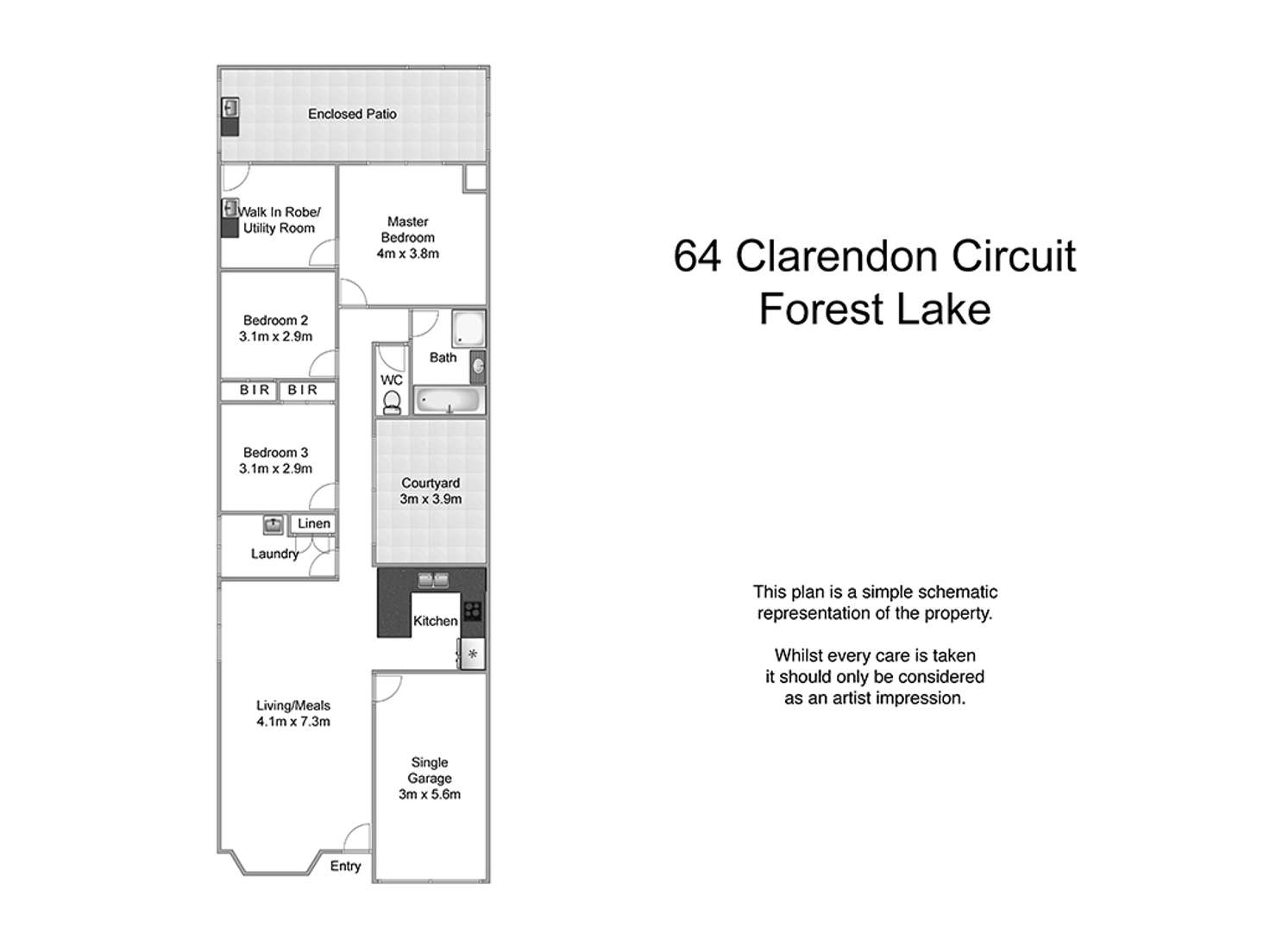 Floorplan of Homely house listing, 64 Clarendon Circuit, Forest Lake QLD 4078