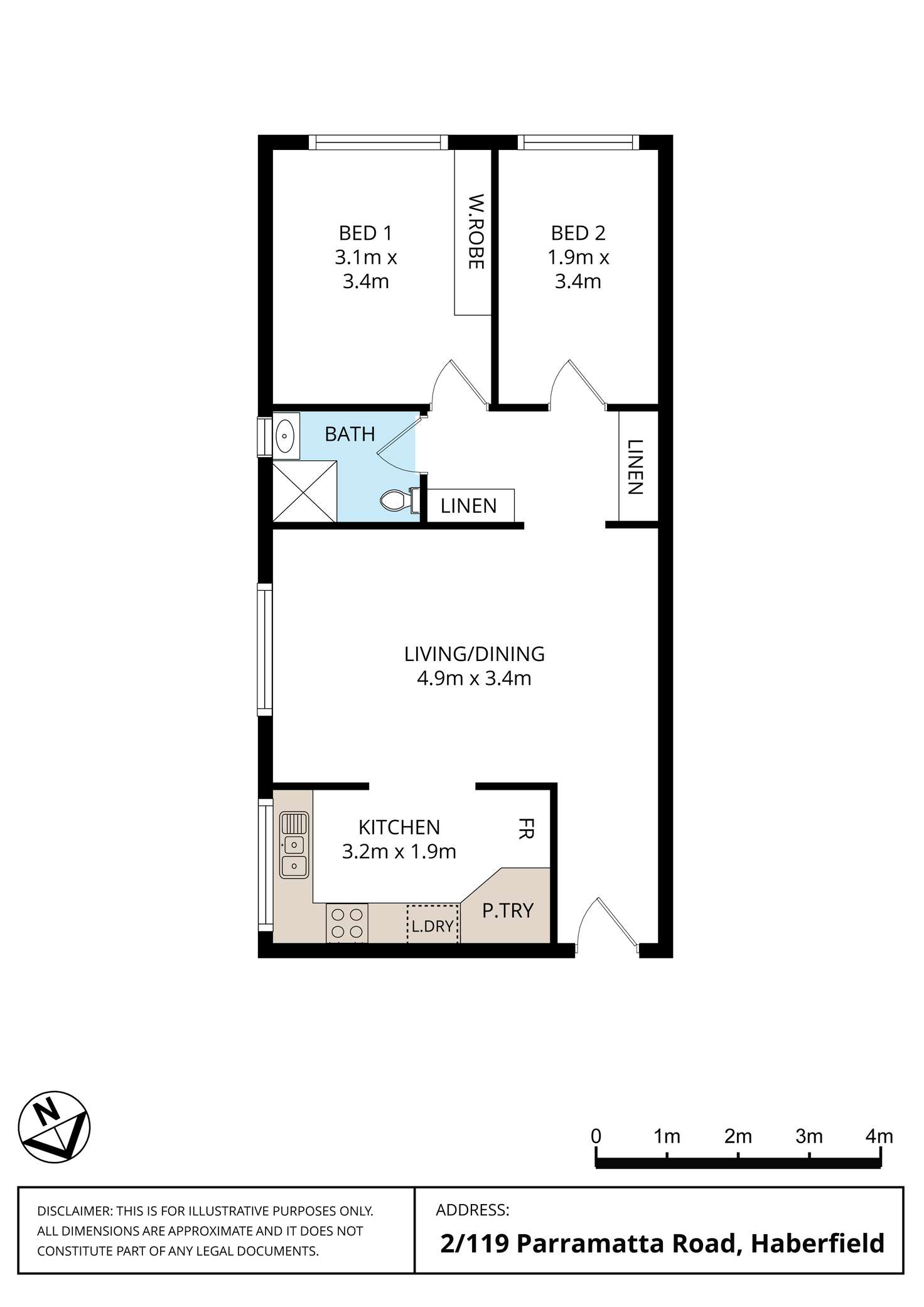 Floorplan of Homely apartment listing, 2/119 Parramatta Road, Haberfield NSW 2045